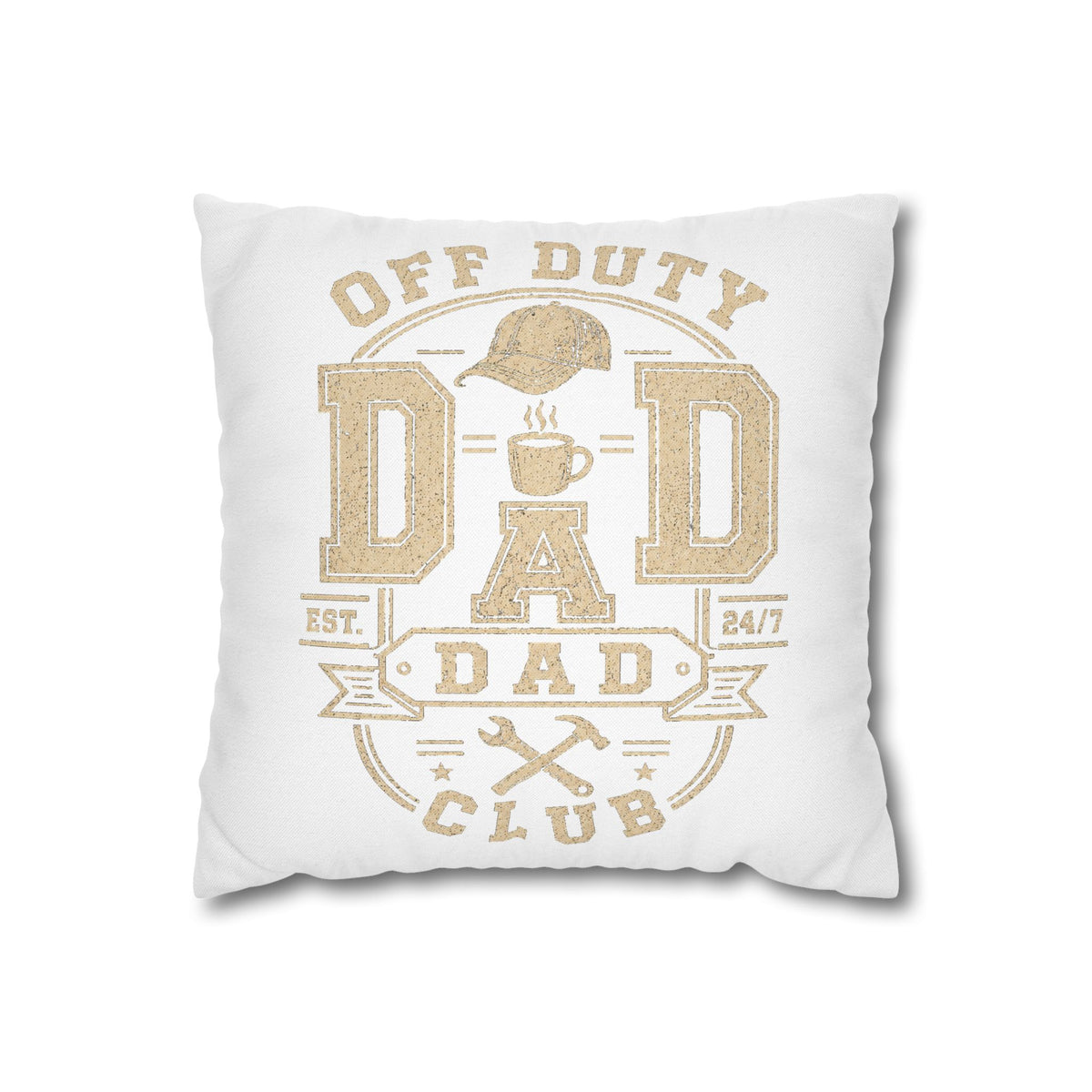 Off Duty Dad Club Throw Pillowcase — 'Off Duty DAD' Decorative Cushion Cover for Father’s Day Milo Bailey Dog Dad Mom