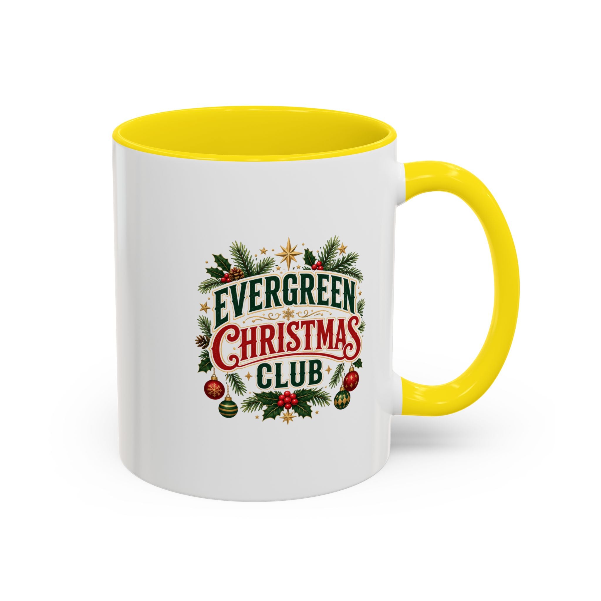 Evergreen Christmas Club Accent Coffee Mug – Festive Holiday Tea & Coffee Cup