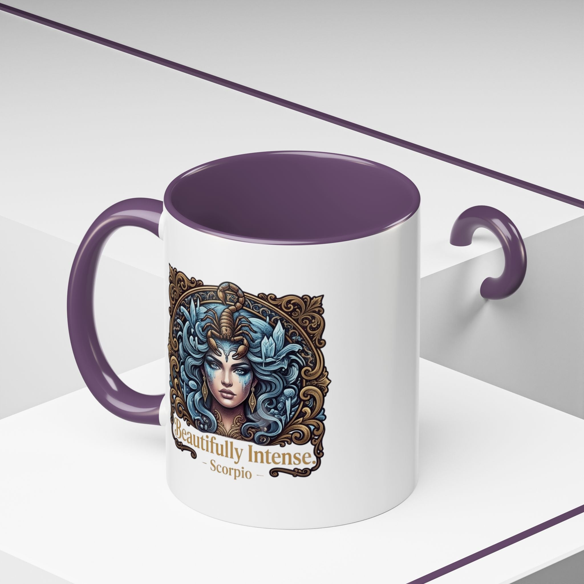 Scorpio Accent Coffee Mug — "Beautifully Intense" Zodiac Design (11/15oz)