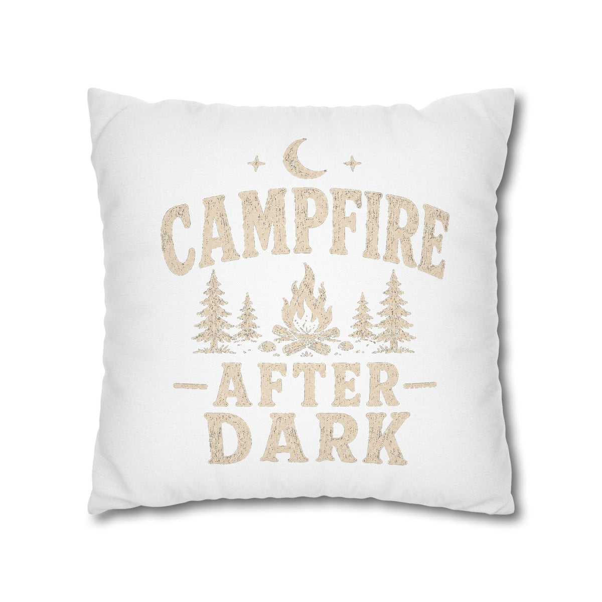 Campfire After Dark Decorative Pillowcase  Milo Bailey Dog Dad Mom— Rustic Camping Throw Pillow Cover
