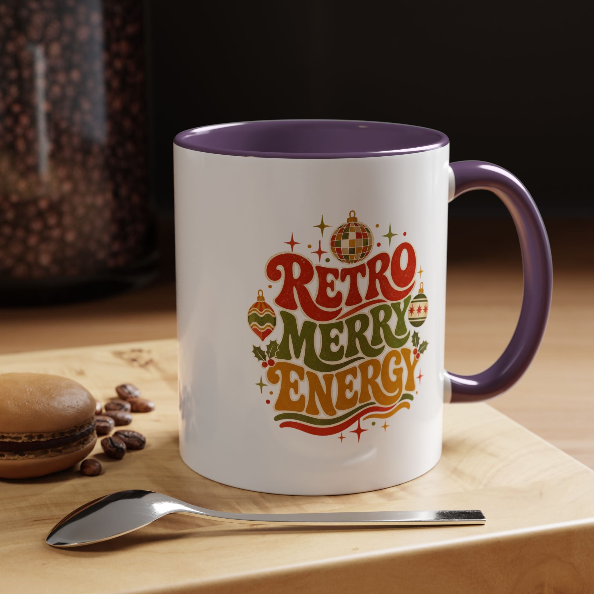Modern Day Christmas Retro Merry Energy Coffee Mug — Festive 70s Holiday Design