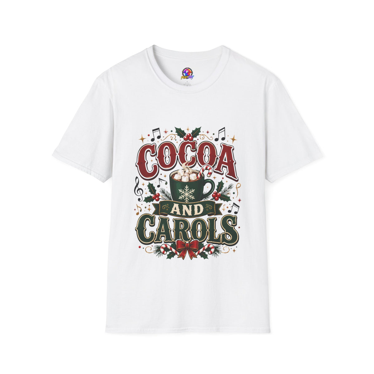 Cocoa and Carols T-Shirt — Cozy Holiday Cocoa Graphic Tee