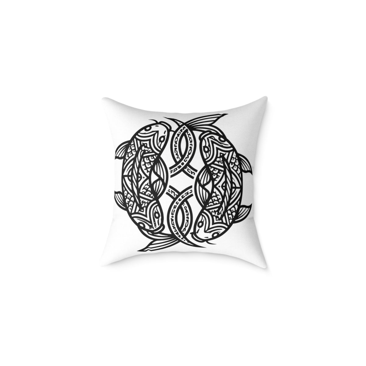 Pisces Zodiac Black Pisces Square Poly Canvas Pillow