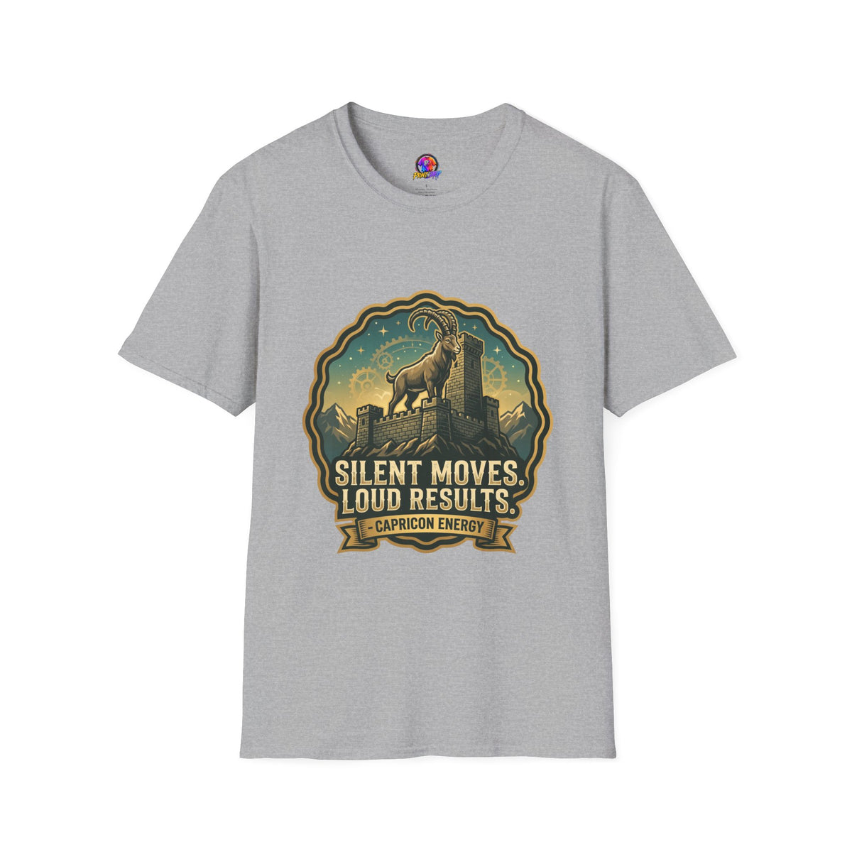 Silent Moves, Loud Results Goat Graphic Tee — Motivational Mountain Goat Shirt