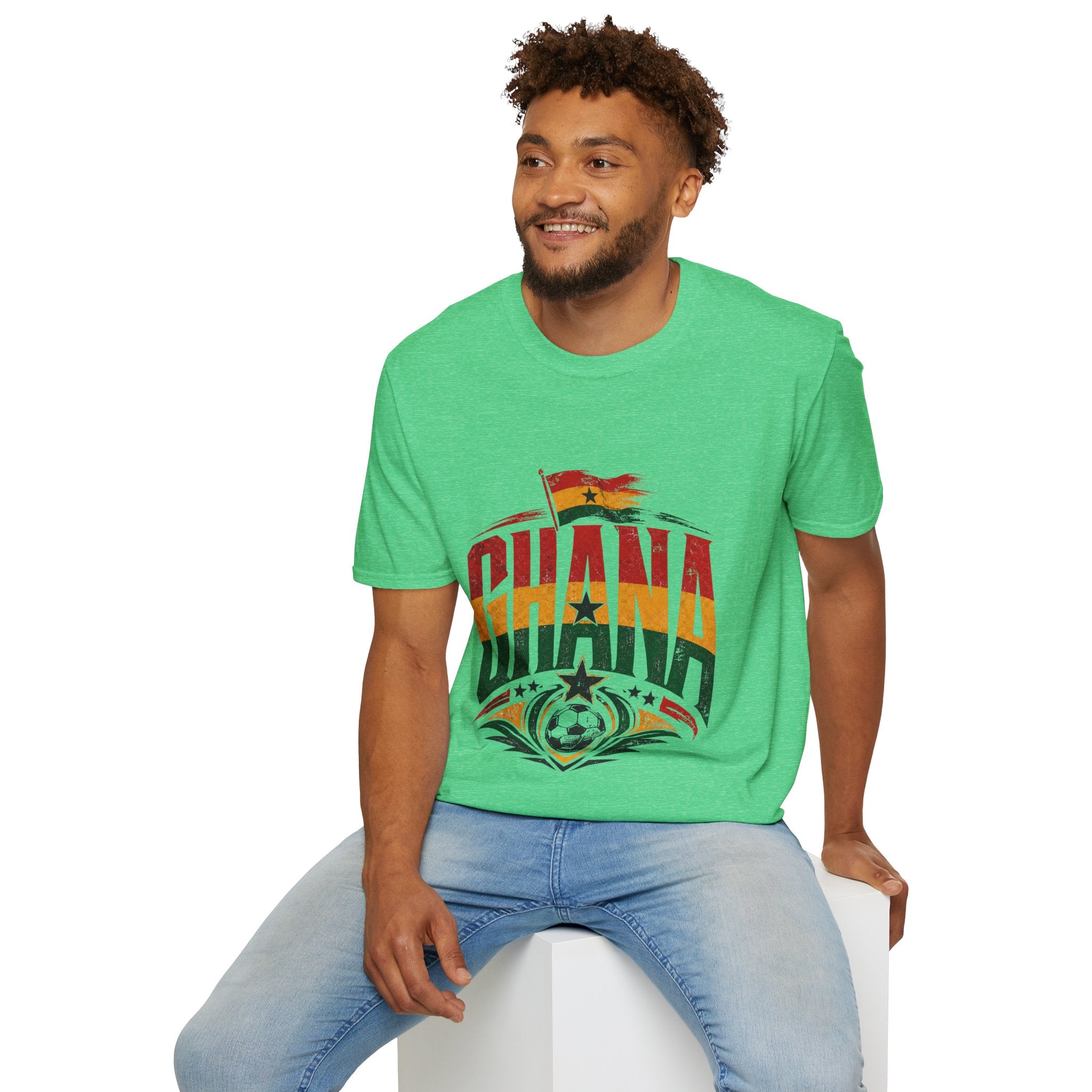 Ghana Flag Soccer T-Shirt — Retro Ghana Pride Football Tee