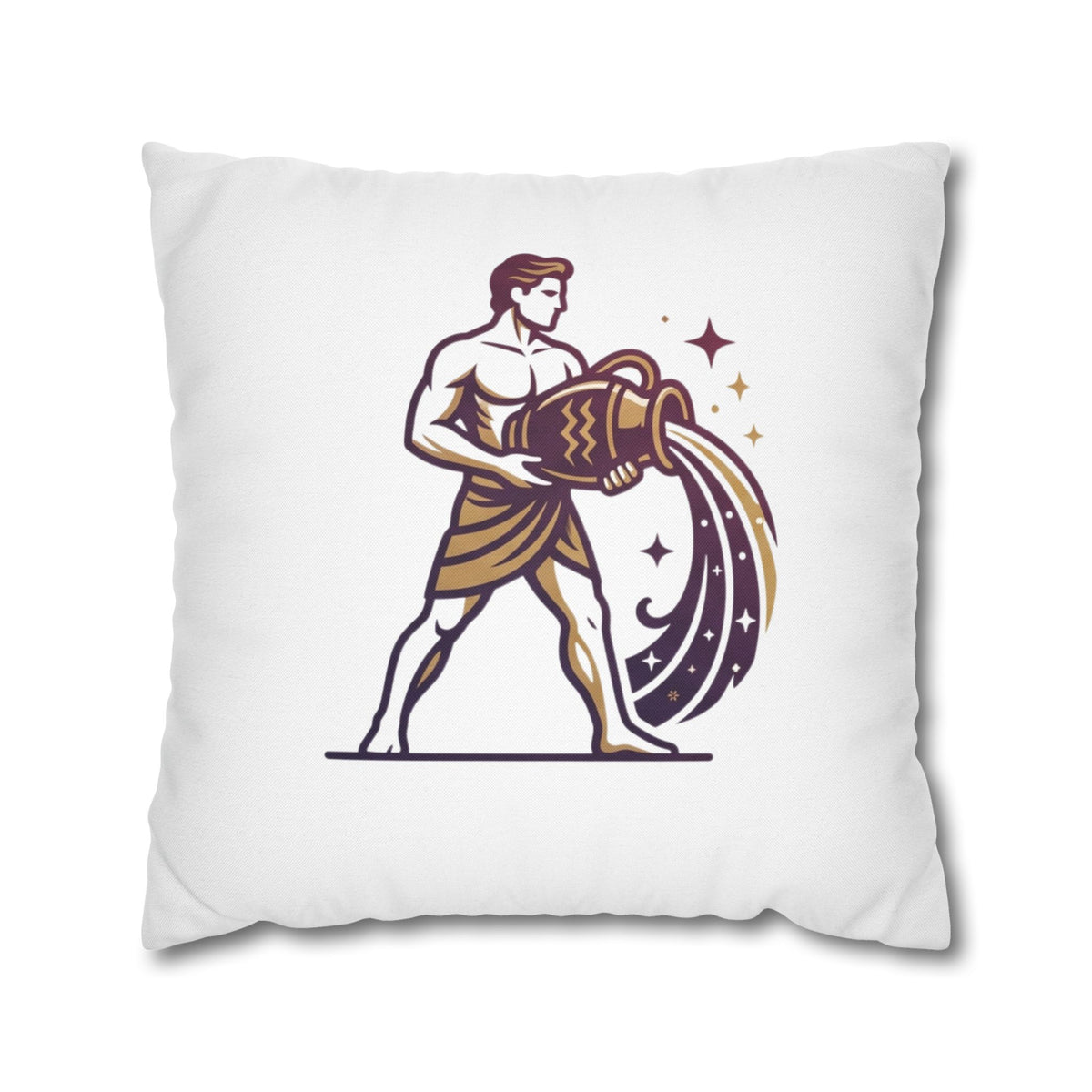 Zodiac Aquarius Pillowcase – Astrological Water-Bearer Decorative Throw Pillow