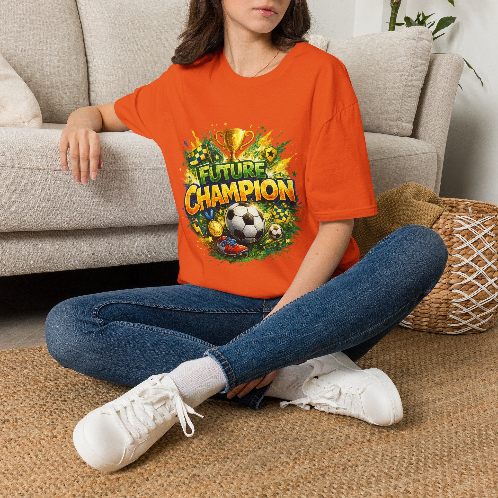 Kids Future Champion Soccer T-Shirt — Kids’ Sports Trophy Graphic Tee