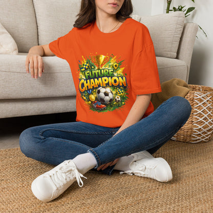 Kids Future Champion Soccer T-Shirt — Kids’ Sports Trophy Graphic Tee