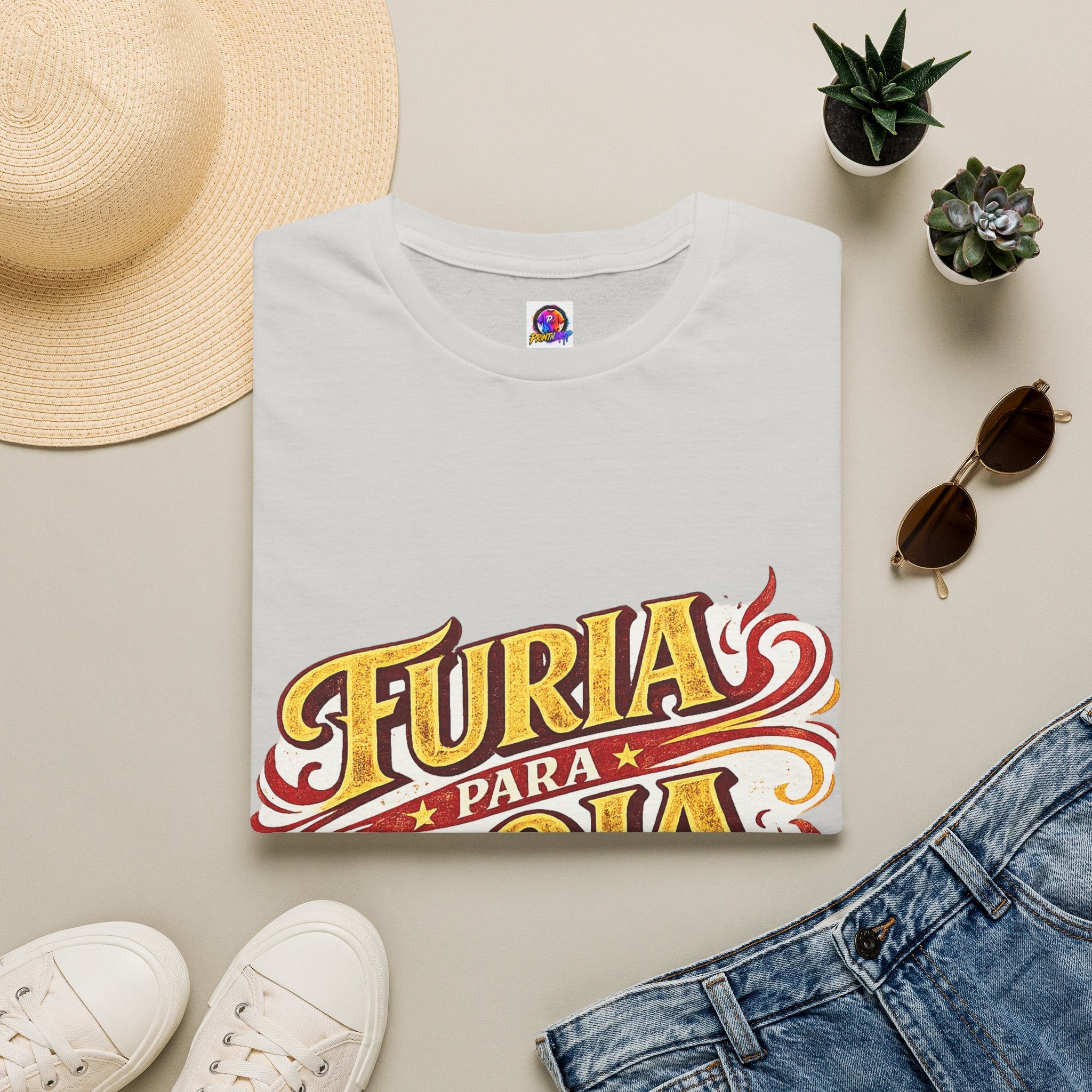 Spain Furia Para Roja T-Shirt — Vintage Flame Spanish Pride Soccer Tee