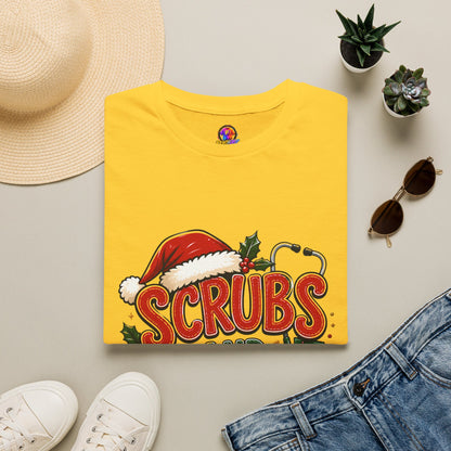 Scrubs and Santa Christmas Tee — Funny Nurse Holiday T-Shirt