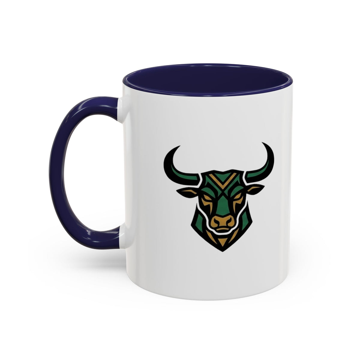 Taurus Geometric Bull Accent Coffee Mug –  Tribal Bull Head Ceramic Mug