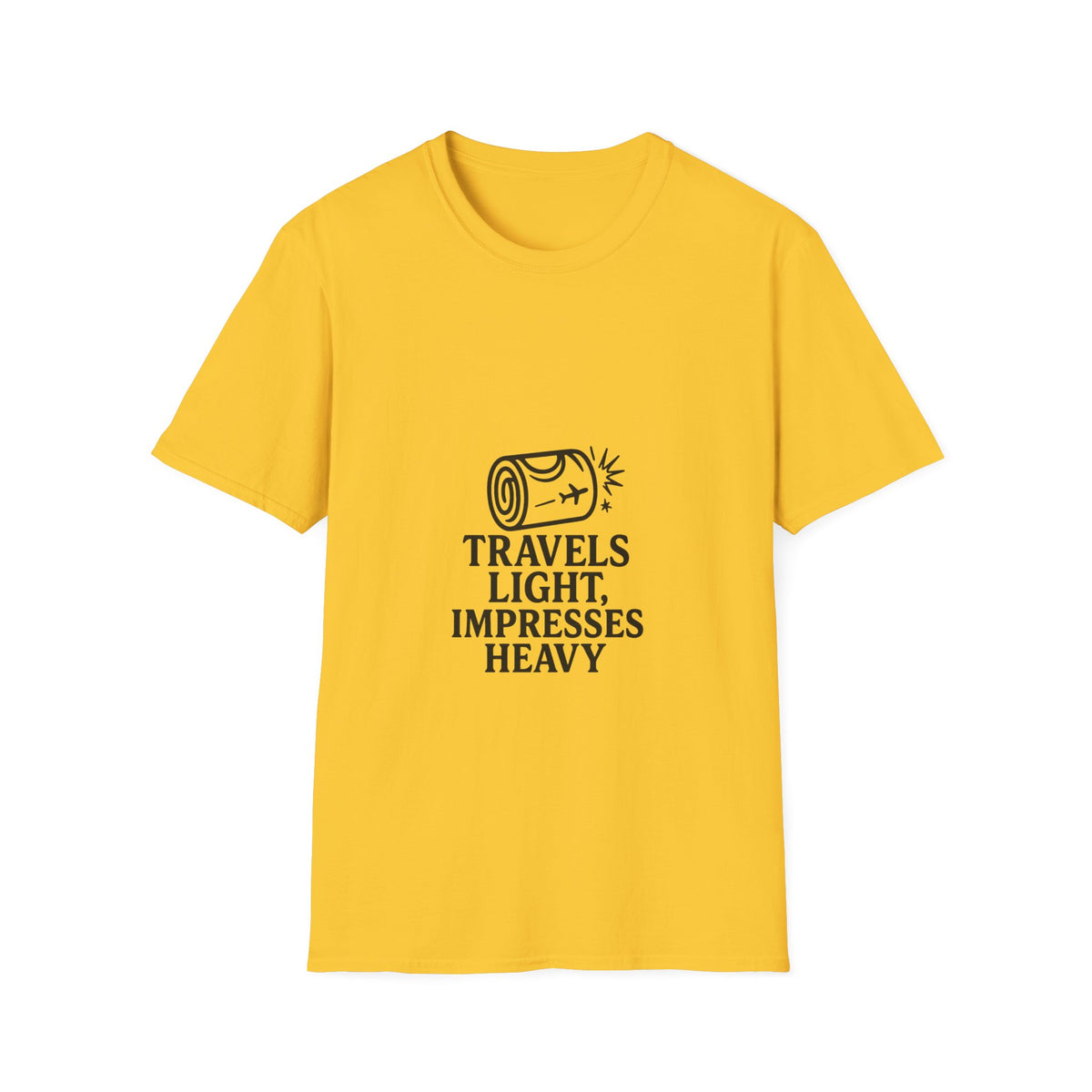Travel Quote T-Shirt — "Travels Light, Impresses Heavy" Minimal Tee - Trending Now - October 2026