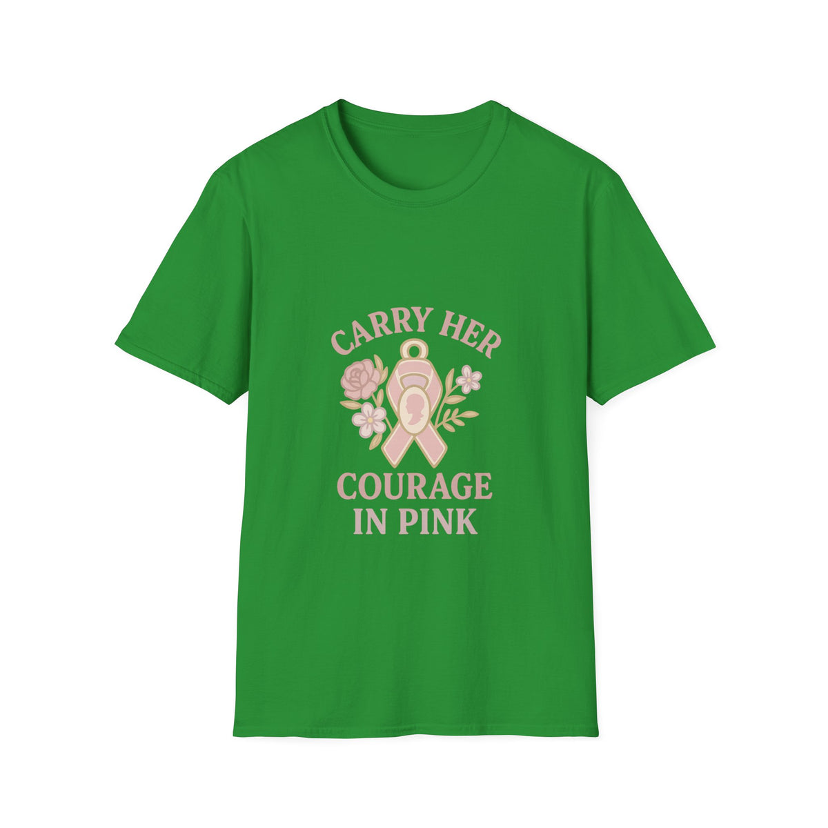 T-Shirt — "Carry Her Courage in Pink" Floral Breast Cancer Awareness Tee - Trending Now - October 2026