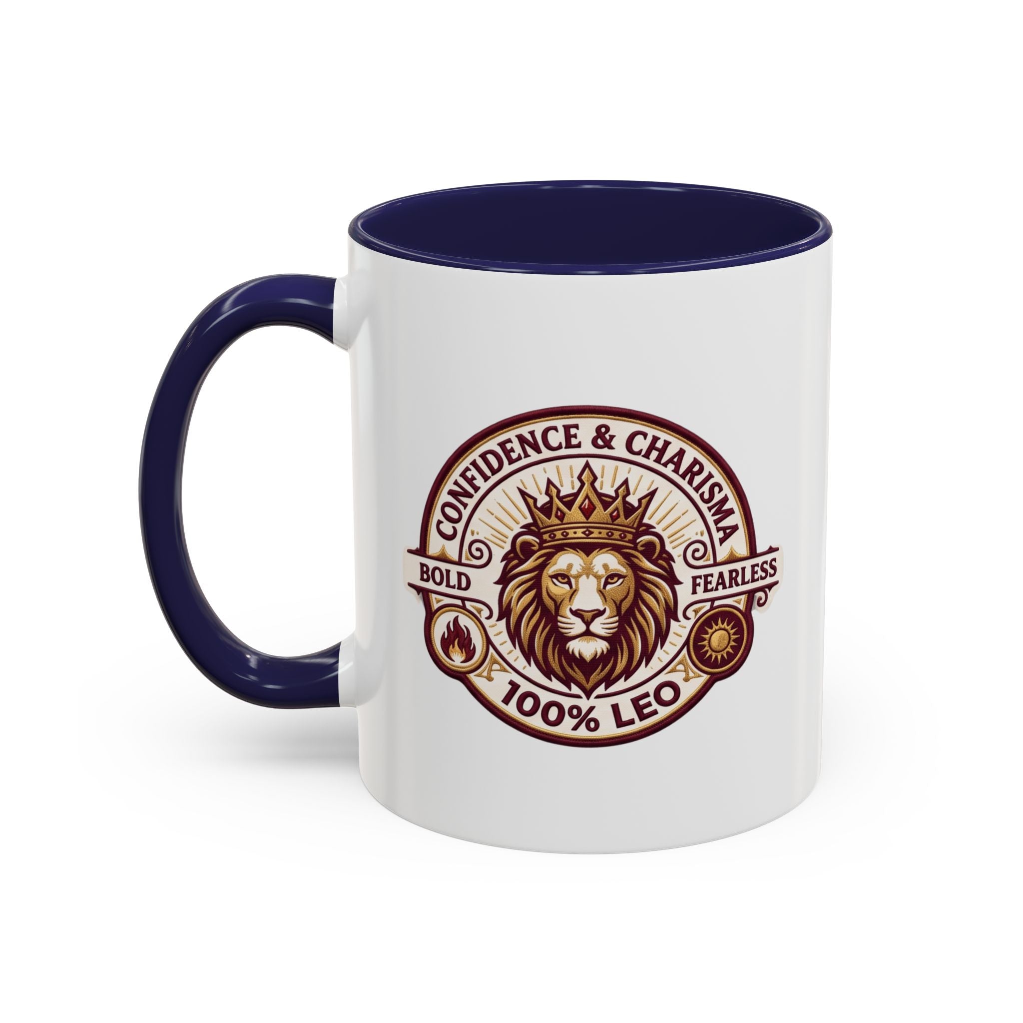 Leo Zodiac Coffee Mug — '100% Leo' Lion Design, Confidence & Charisma Gift