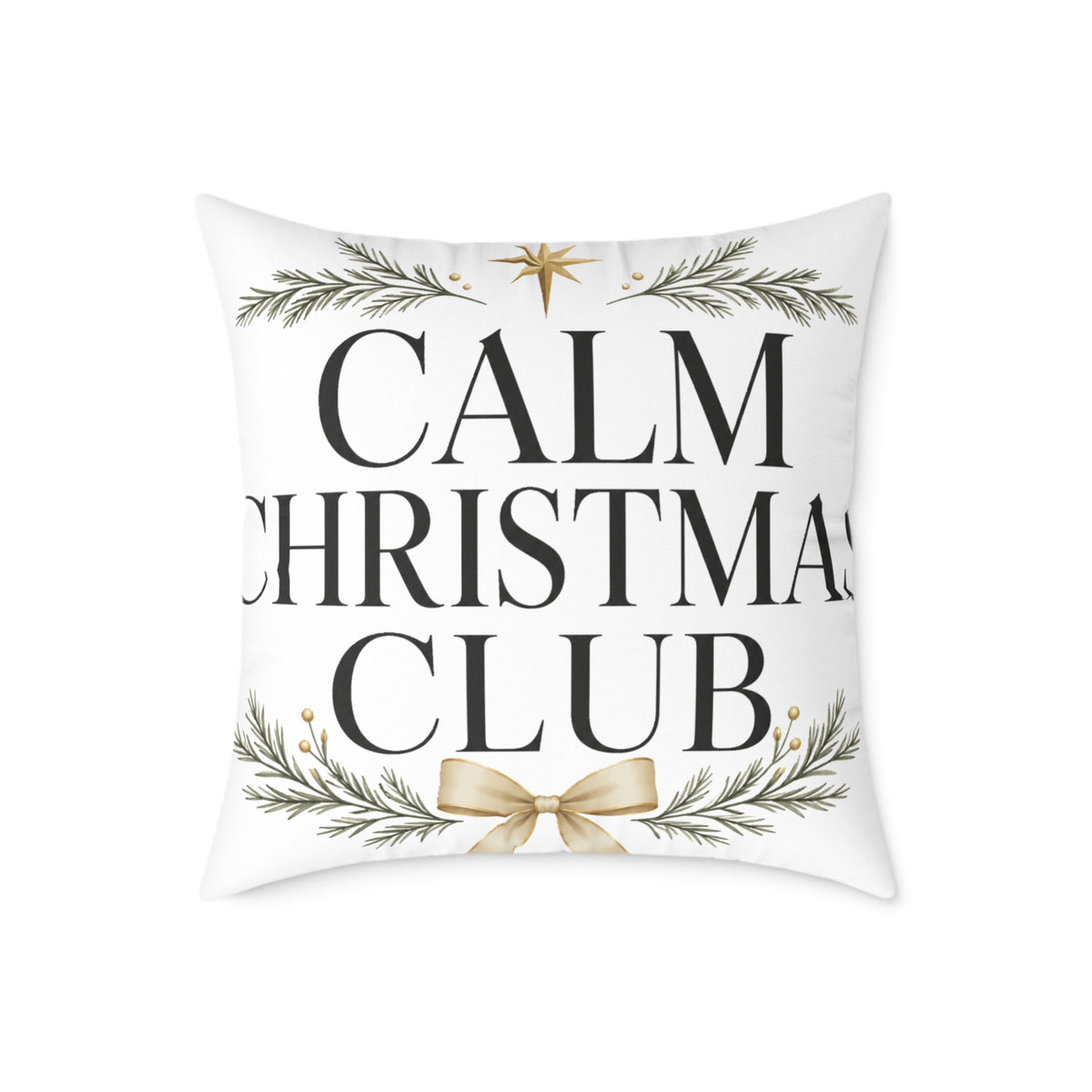 Christmas Calm Christmas Club Holiday Throw Pillow