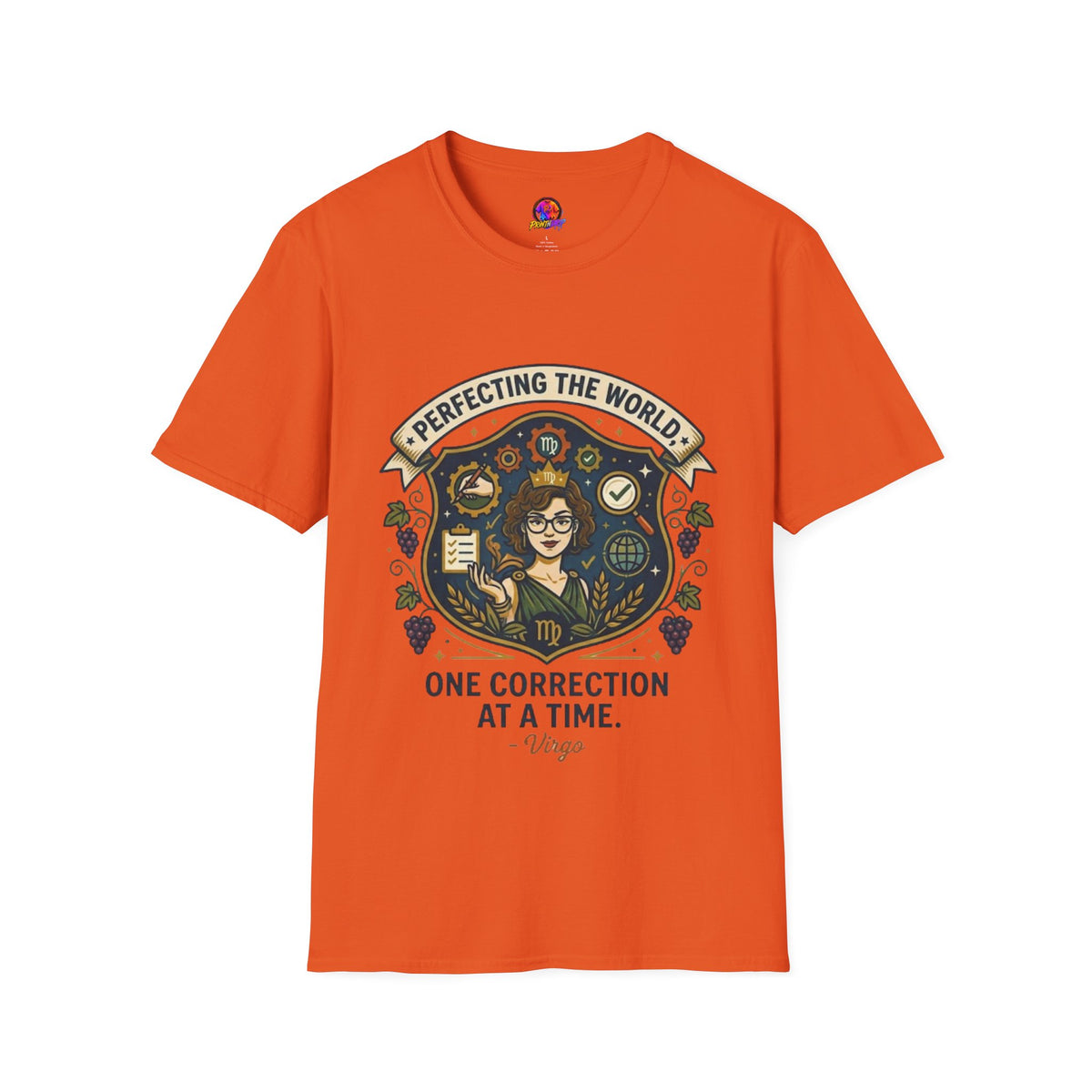 Virgo T‑Shirt — "Perfecting the World One Correction at a Time" Zodiac Tee