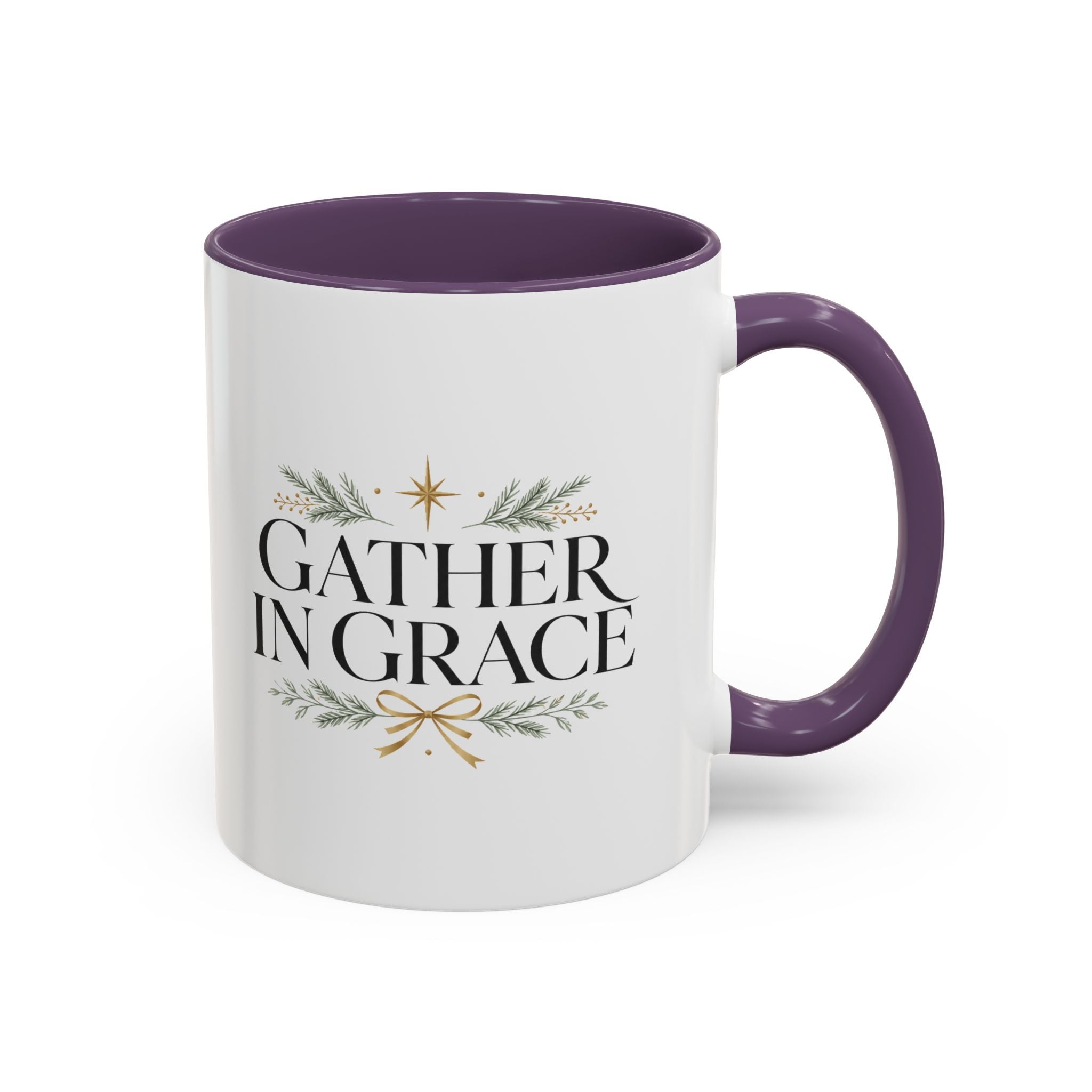 Christmas Gather in Grace Coffee Mug — Inspirational Holiday Accent Mug