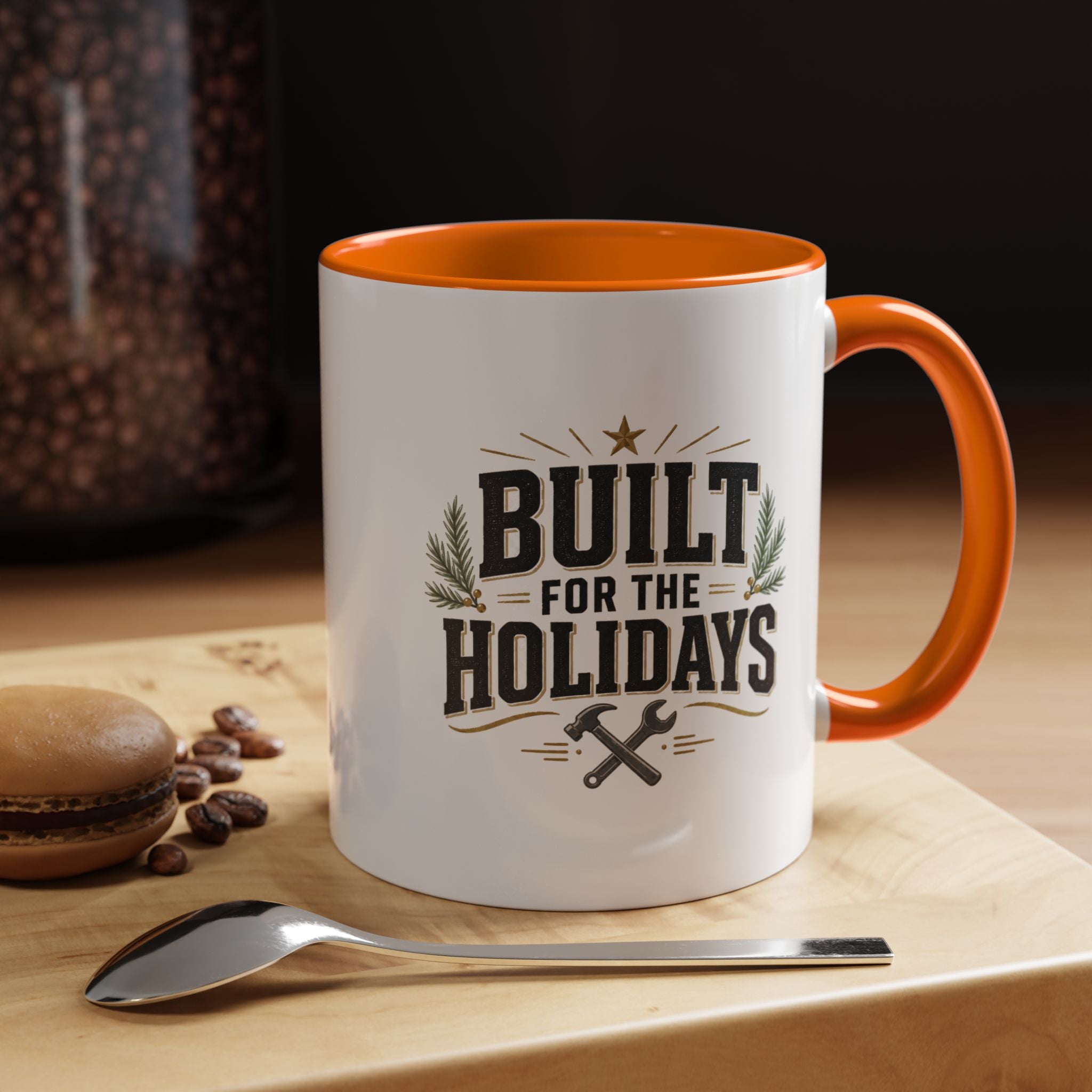 Christmas Built for the Holidays Accent Coffee Mug – Holiday Workshop Coffee Cup