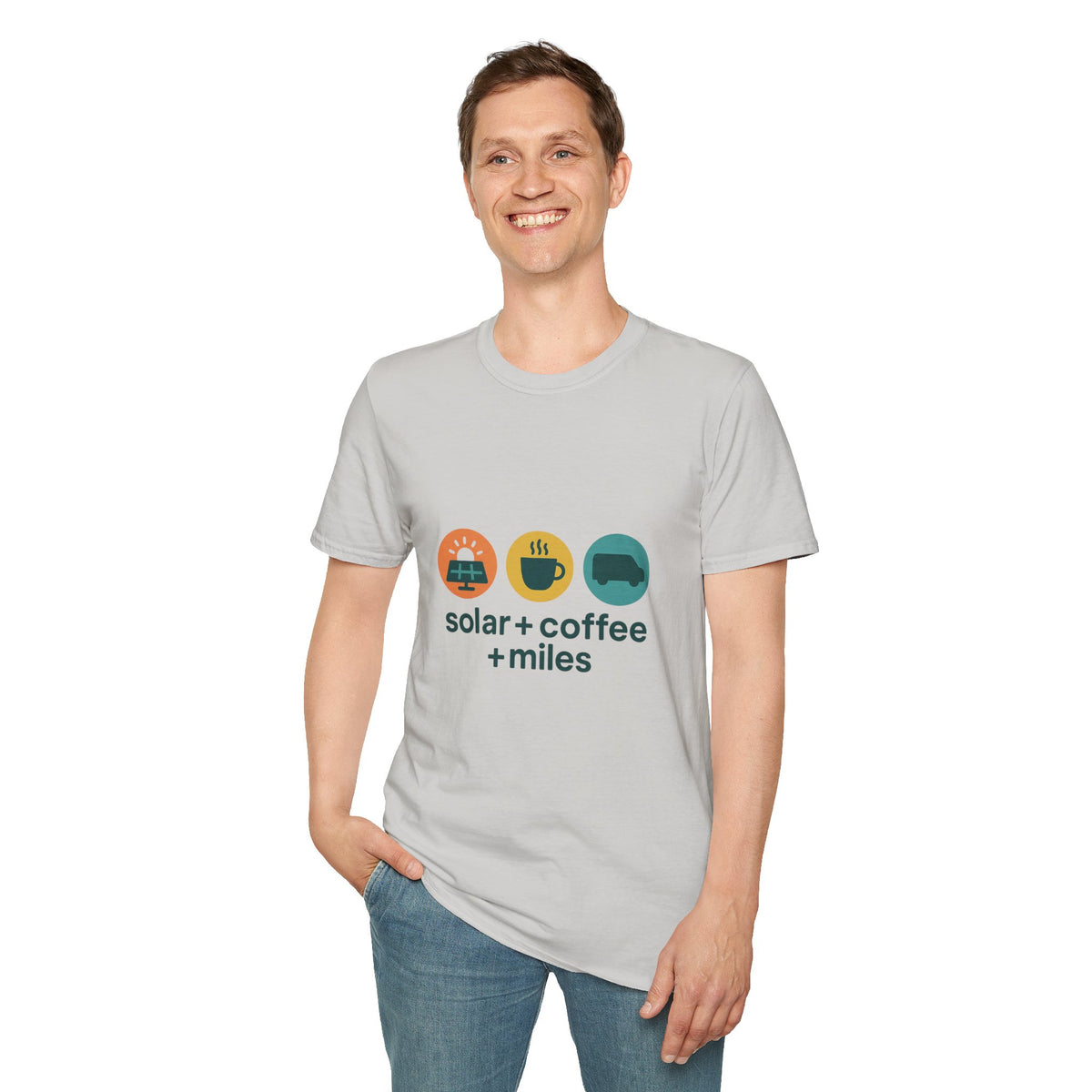 Minimalist Coffee & Camper Icons T-Shirt — Cozy Road Trip Vibes - Trending Now - August 2026