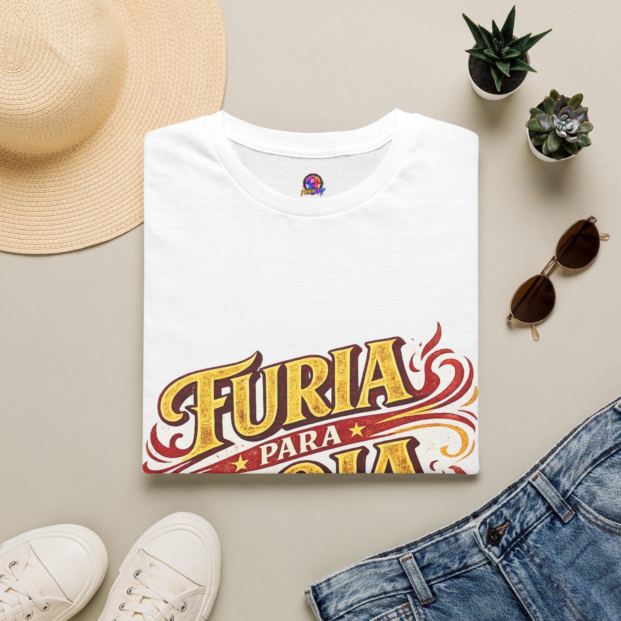 Spain Furia Para Roja T-Shirt — Vintage Flame Spanish Pride Soccer Tee