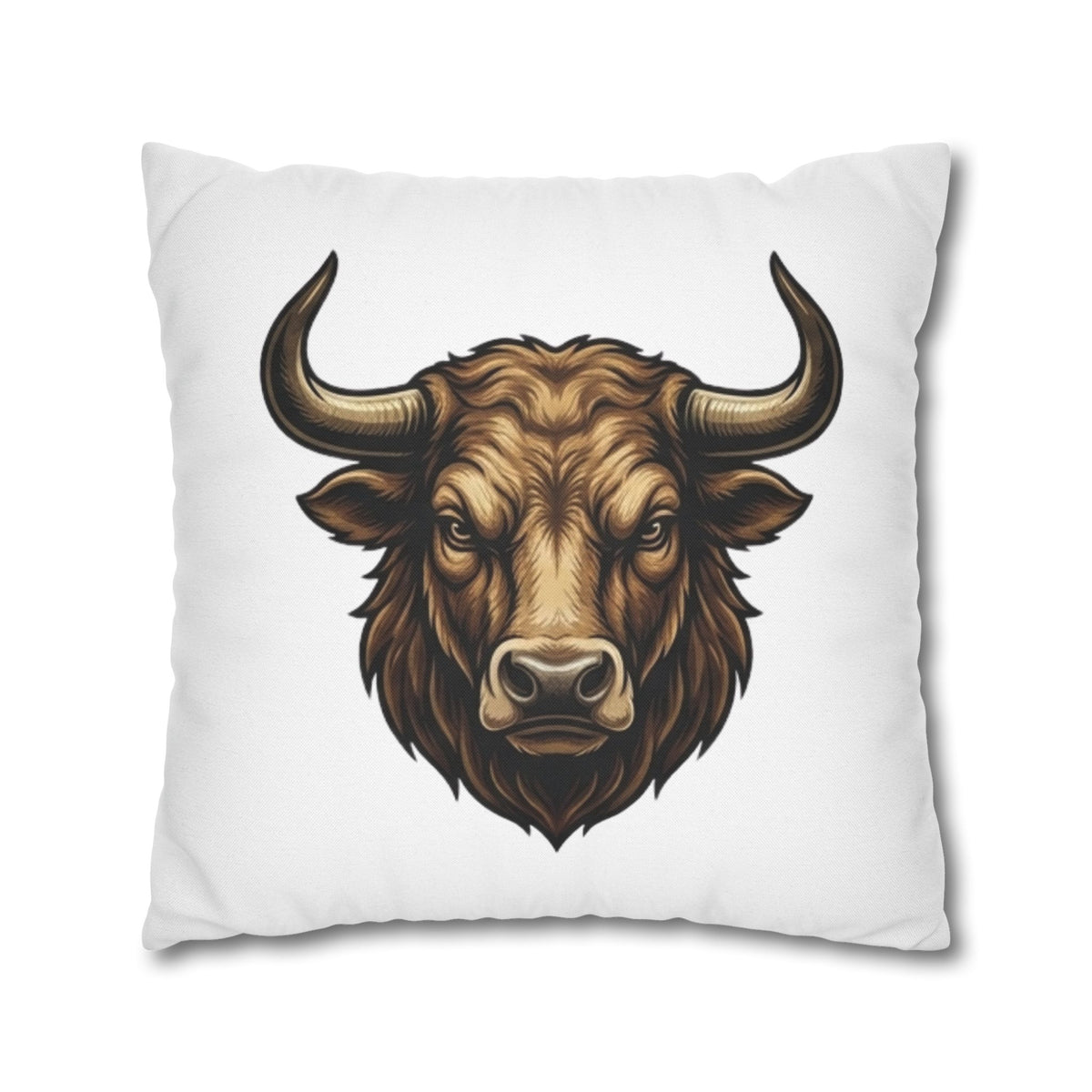 Taurus Bull Head Decorative Pillowcase — Rustic Farmhouse Toss Pillow Cover