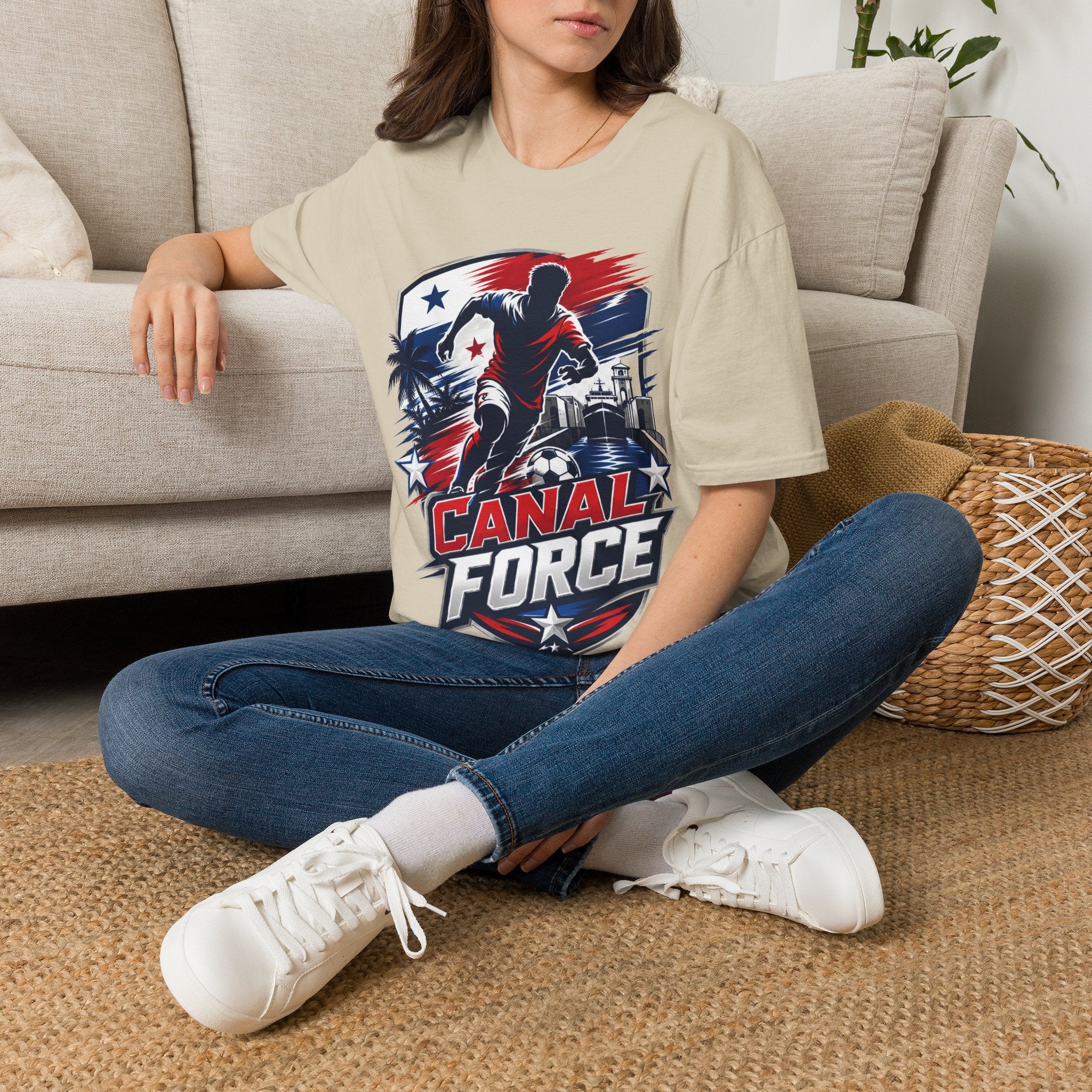 Canal Force Soccer T-Shirt - Patriotic Player Graphic Tee - Panama Shirt