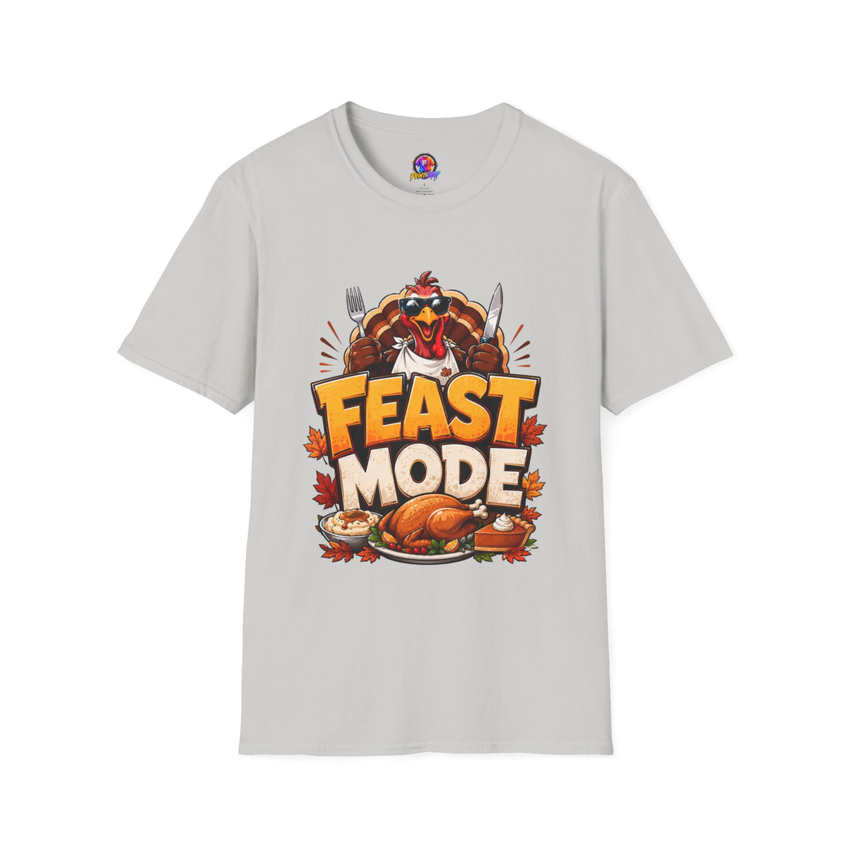Thanksgiving T-Shirt Feast Mode T-Shirt — Funny Thanksgiving Turkey Graphic Tee