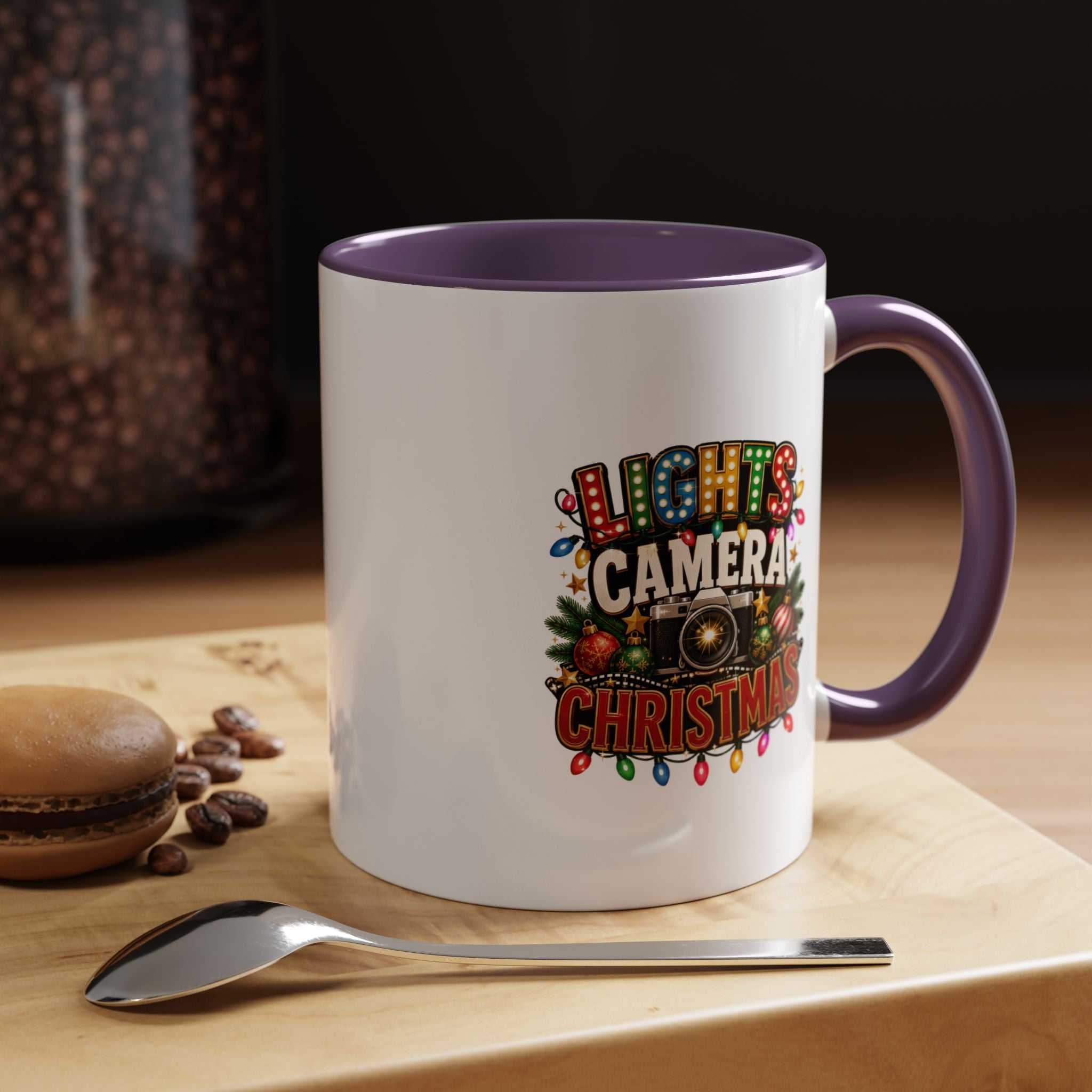 Accent Coffee Mug Lights Camera Christmas