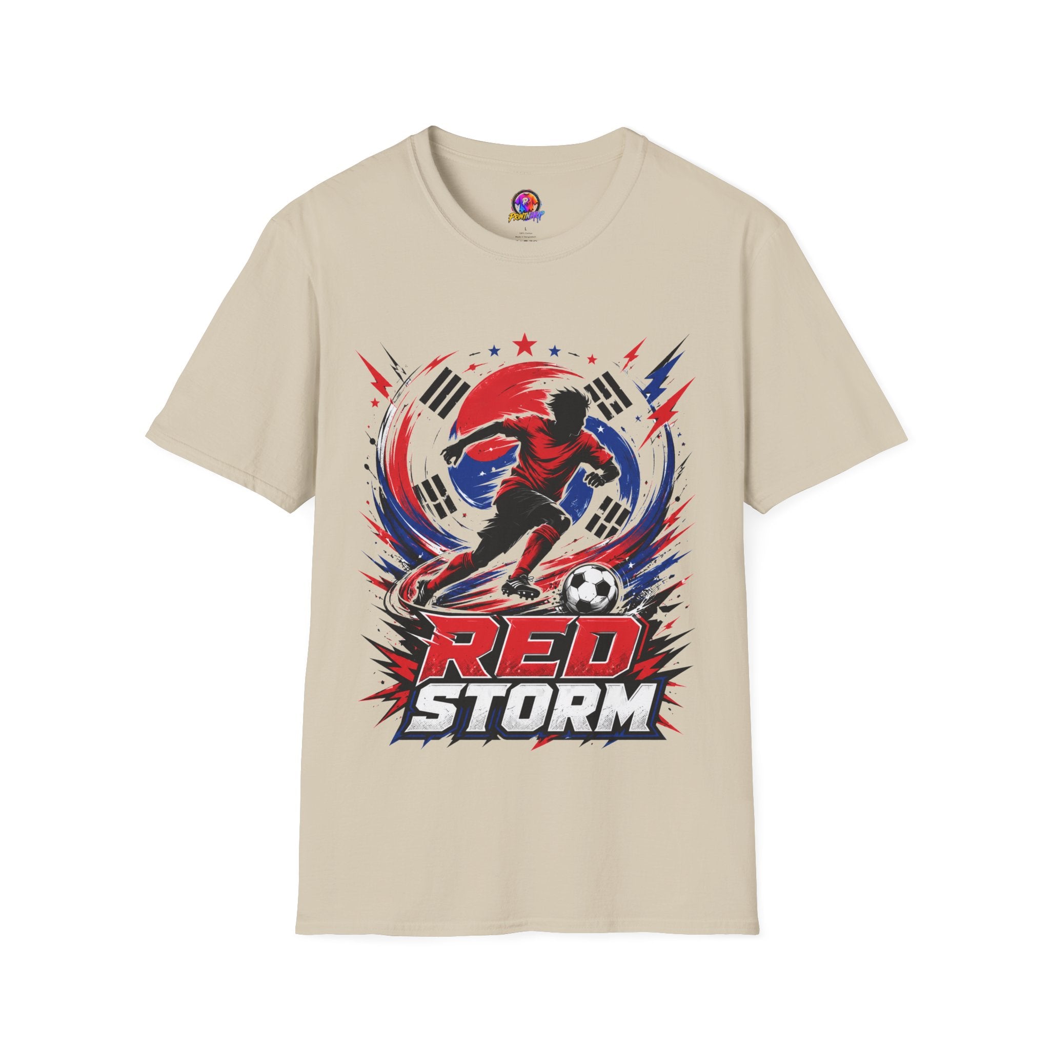 South Korea Red Storm Soccer T-Shirt — Dynamic Player Graphic Tee