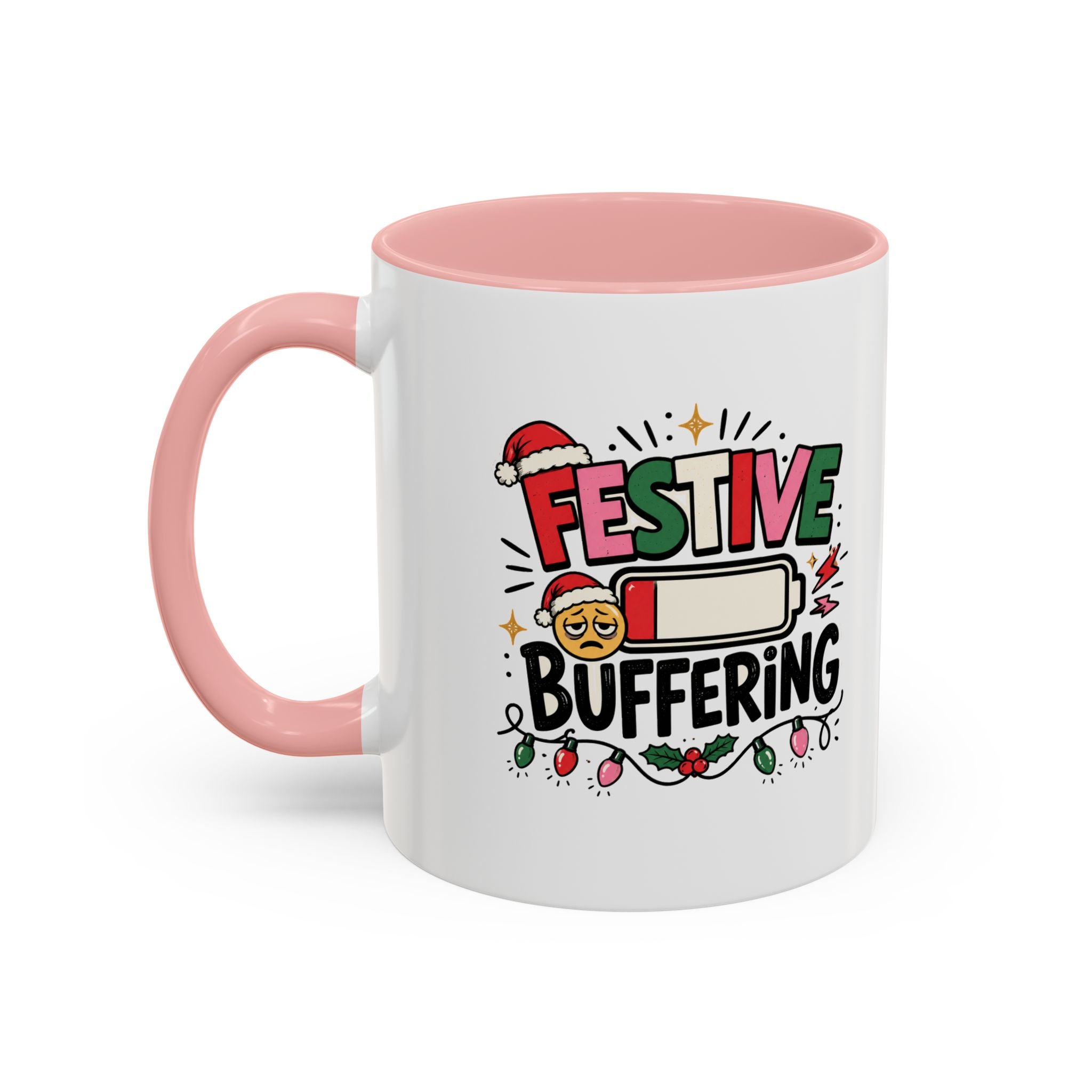 Modern Day Christmas Festive Buffering Mug — Funny Christmas Holiday Coffee Cup (11/15oz)