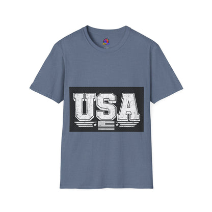 USA Vintage Block T-Shirt — Patriotic Americana Graphic Tee