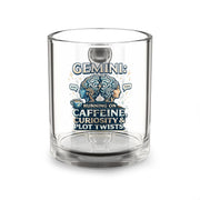 Gemini Glass Mug — "Running on Caffeine, Curiosity & Plot Twists" 10oz Zodiac Coffee Cup