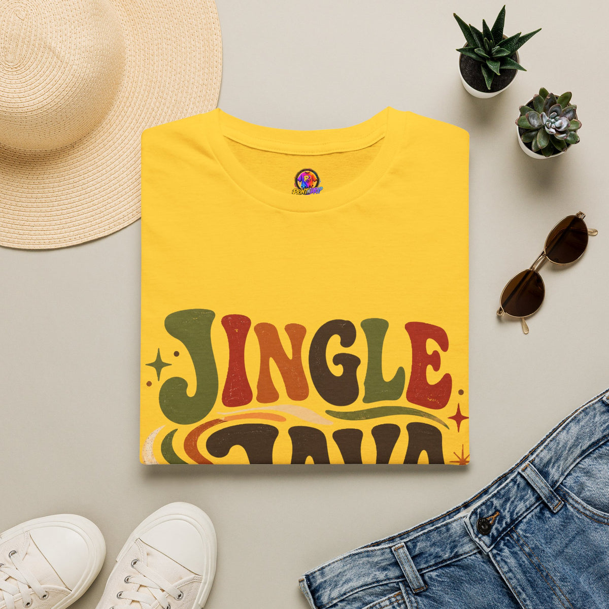 Retro "Jingle Java Vibes" T-Shirt