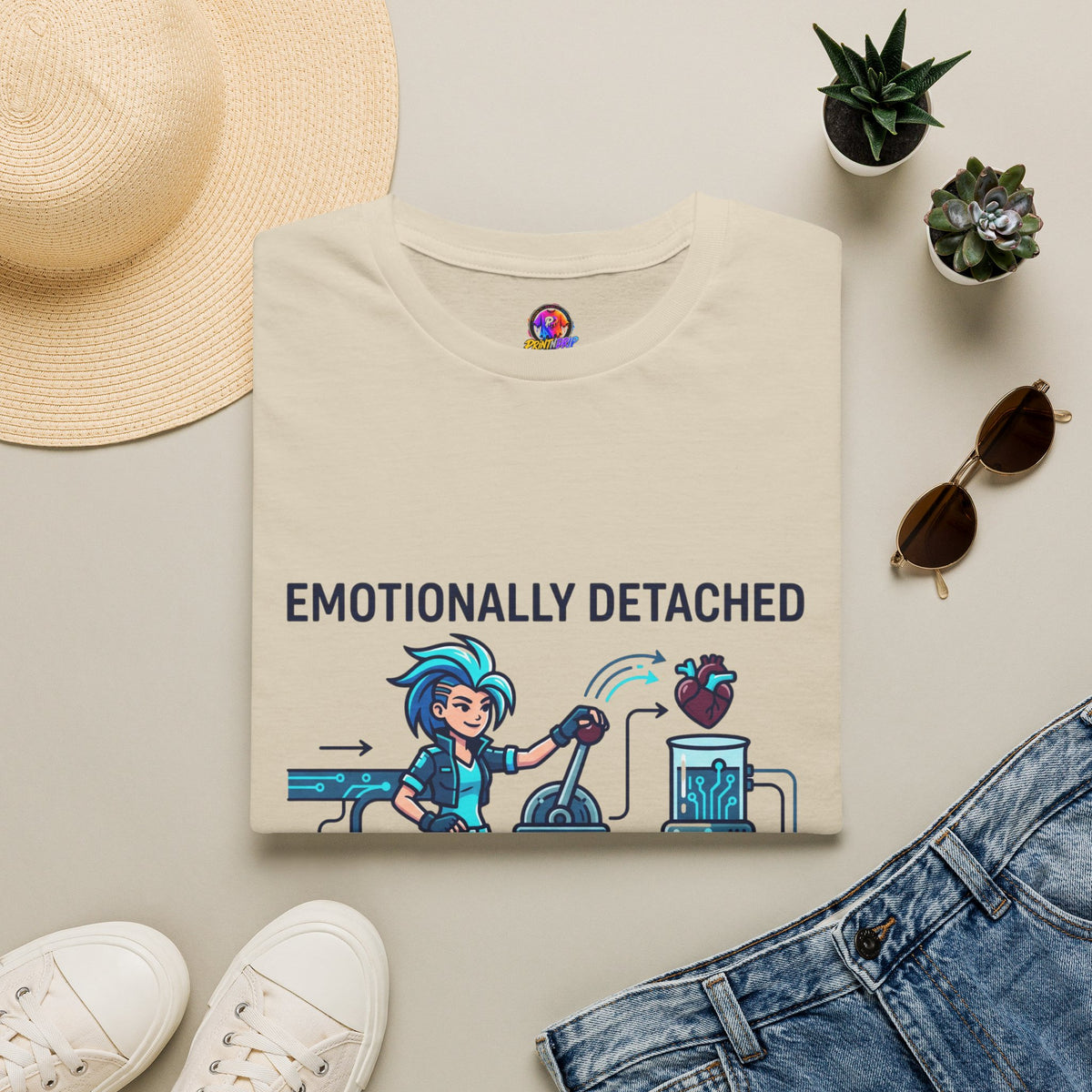 Aquarius Zodiac Emotionally Detached, Intellectually Invested T-Shirt — Aquarian Graphic Tee