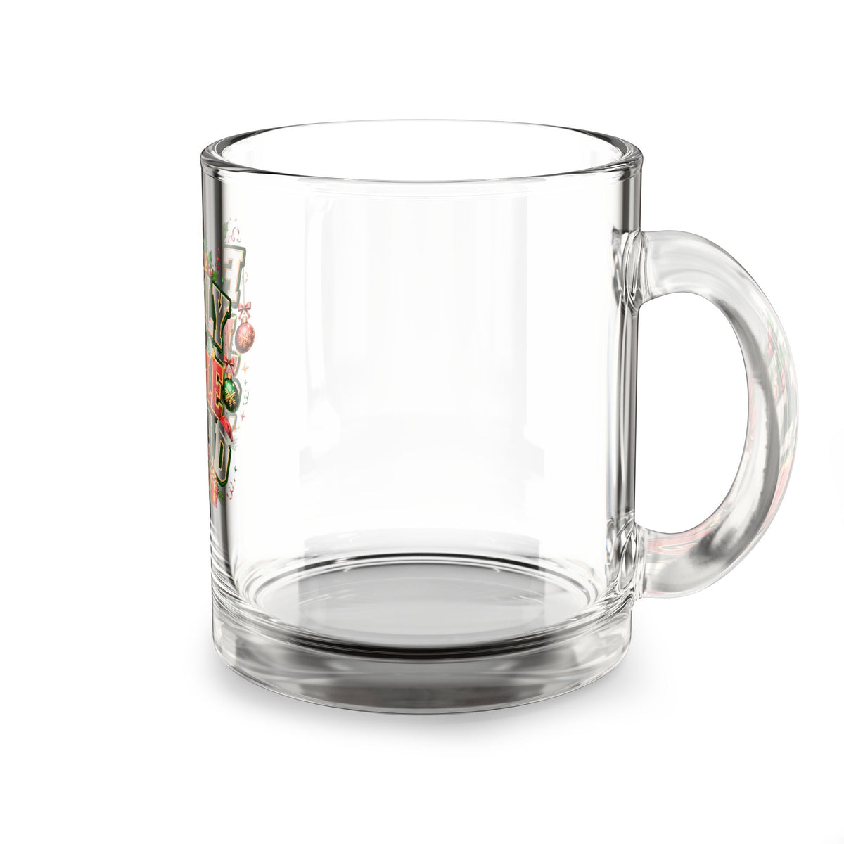 Christmas Glass Mug 10 oz Glass Mug — Family Jingle Squad Christmas Coffee Mug (10 oz)