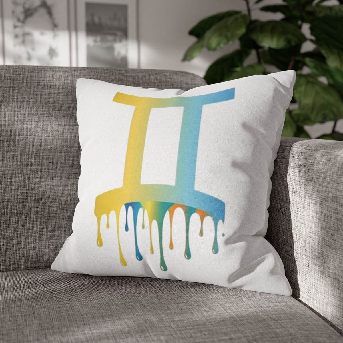 Gemini Drip Zodiac Pillow pillowcase Spun Square Pillowcase