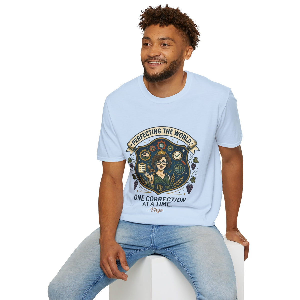 Virgo T‑Shirt — "Perfecting the World One Correction at a Time" Zodiac Tee