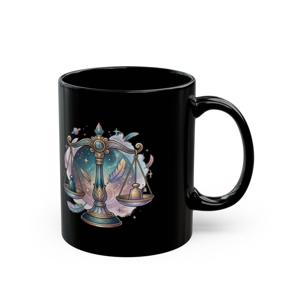 Libra Zodiac Libra Scales Mug — Zodiac Astrology Black Coffee Cup
