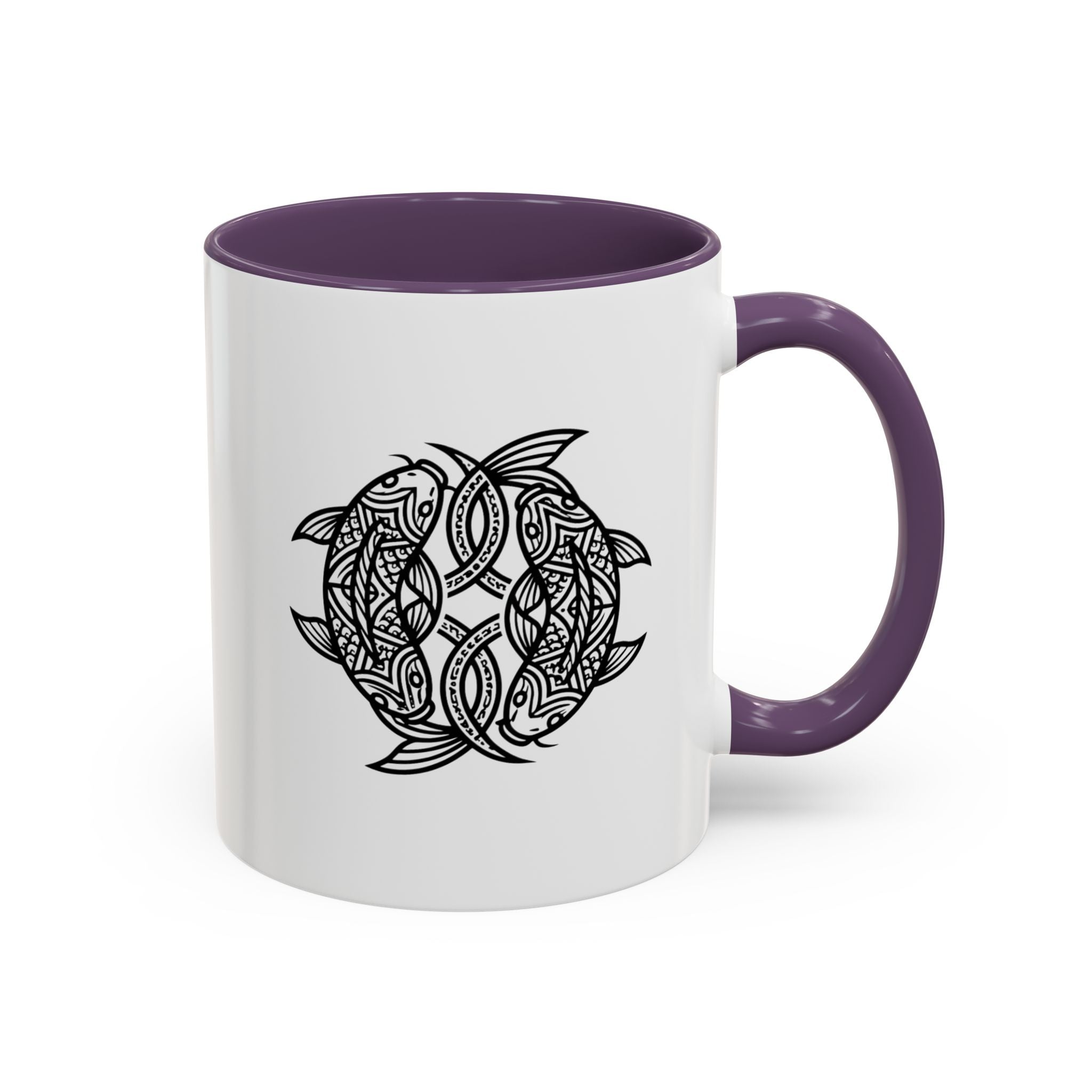 Celtic Knot Dolphin Coffee Mug — Black Accent Ceramic Mug
