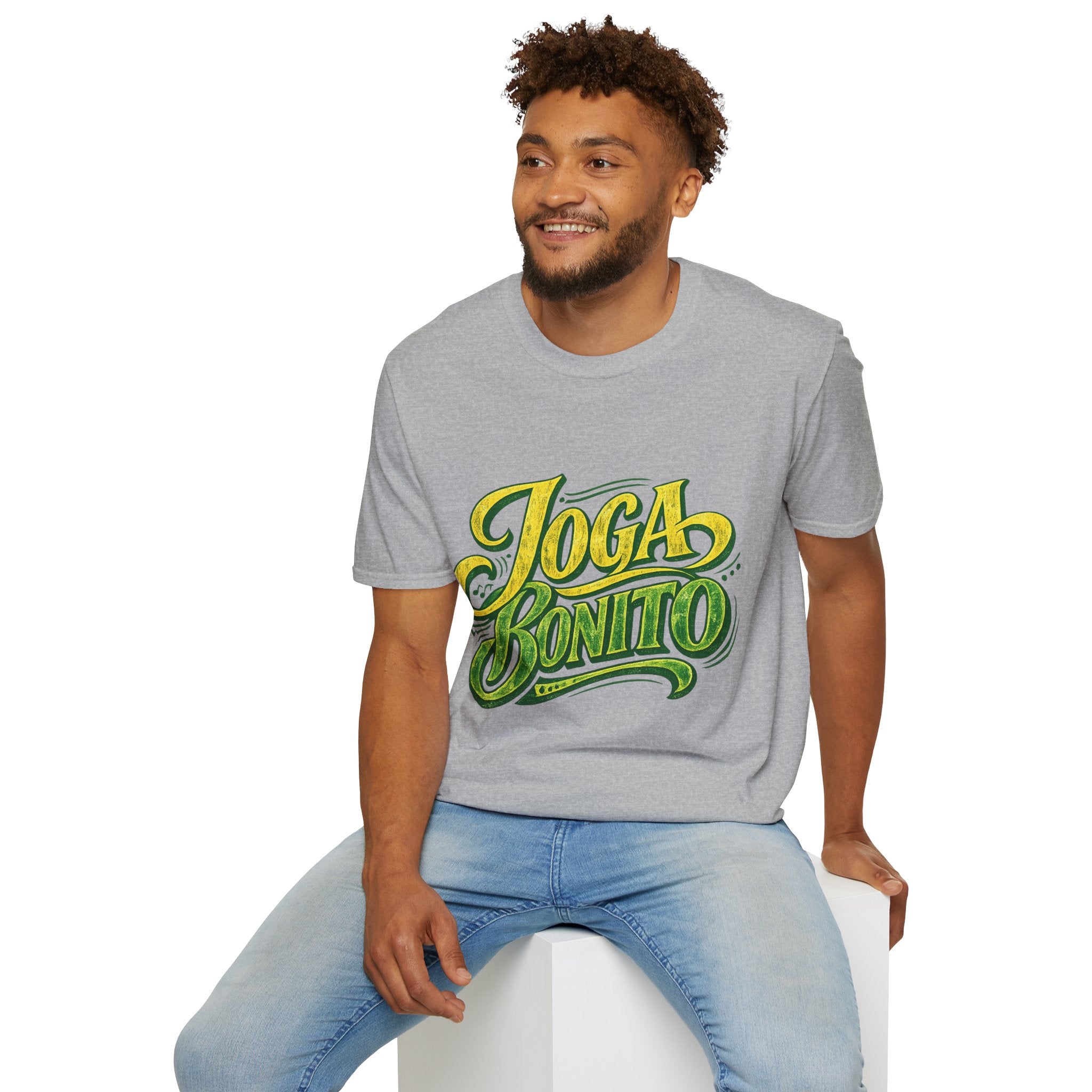 Brazil T-Shirt — 'Joga Bonito' Vintage Soccer Script Tee