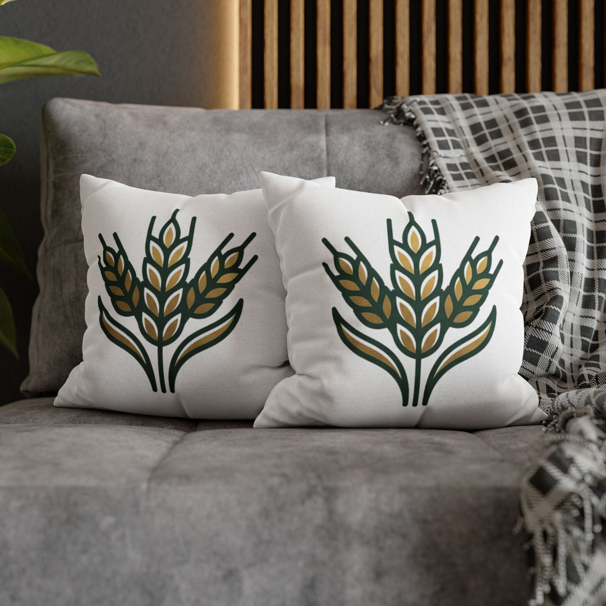 Virgo Wheat Meadow Decorative Pillowcase — Farmhouse Grain Throw Pillow Cover