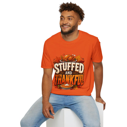 Thanksgiving T-Shirt — "Stuffed and Thankful" Turkey Design
