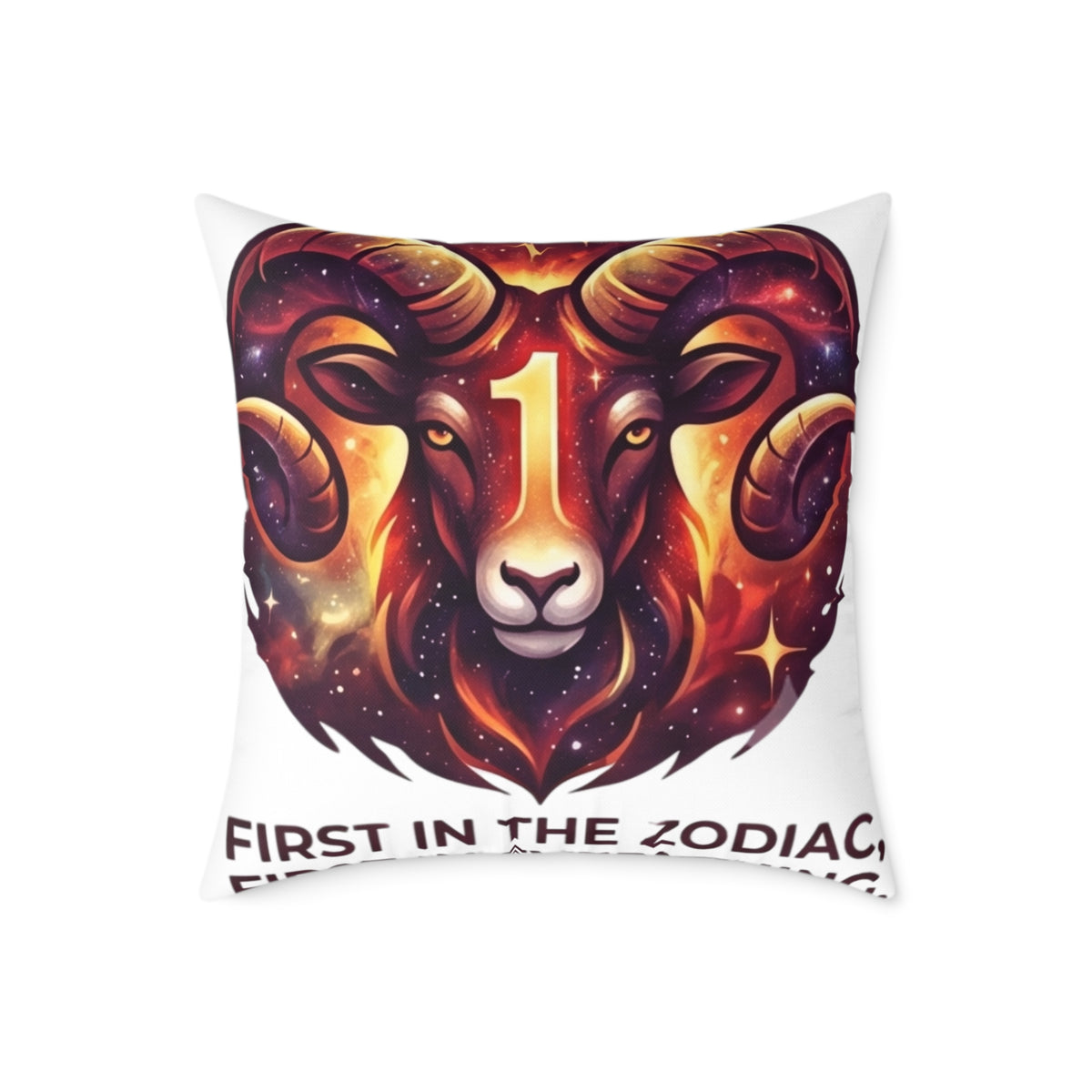 Aries Zodiac Pillow First In The Zodiac First In Everything Square Poly Canvas Pillow