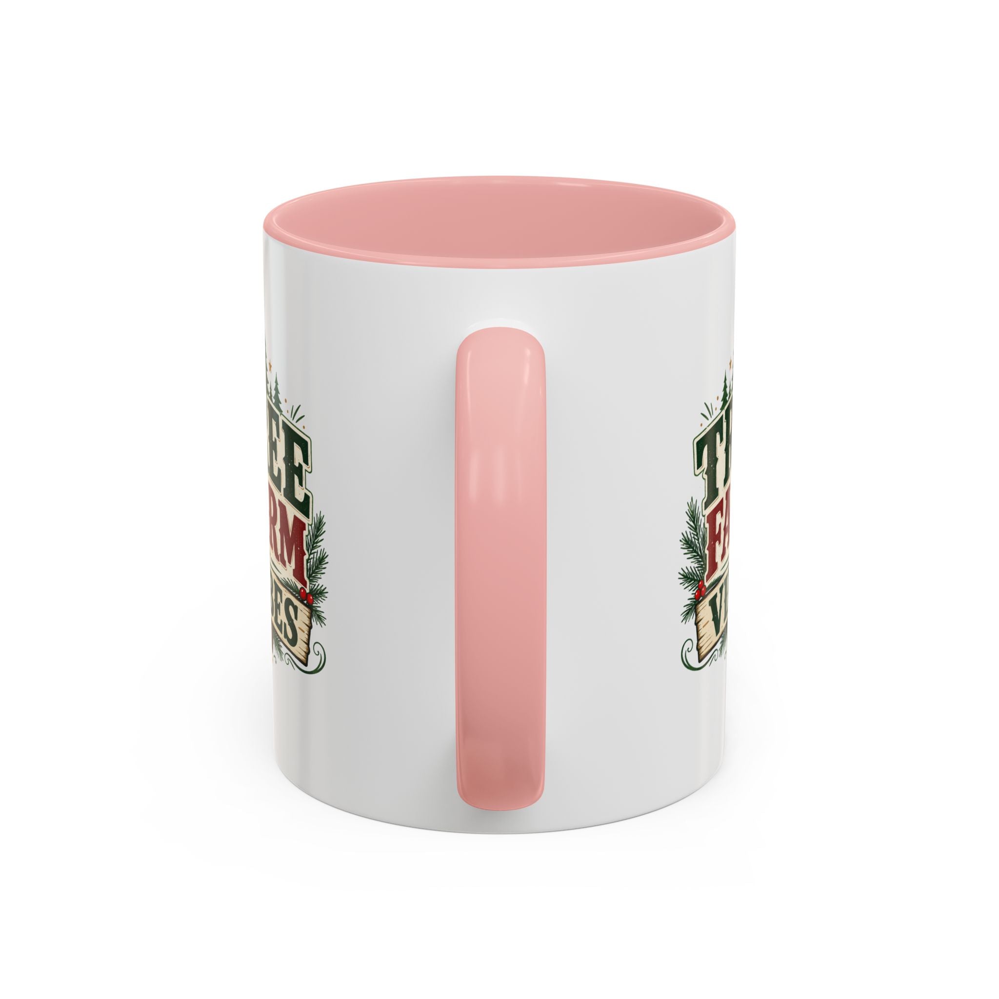 Tree Farm Vibes Accent Coffee Mug — Rustic Christmas Holiday Coffee Cup
