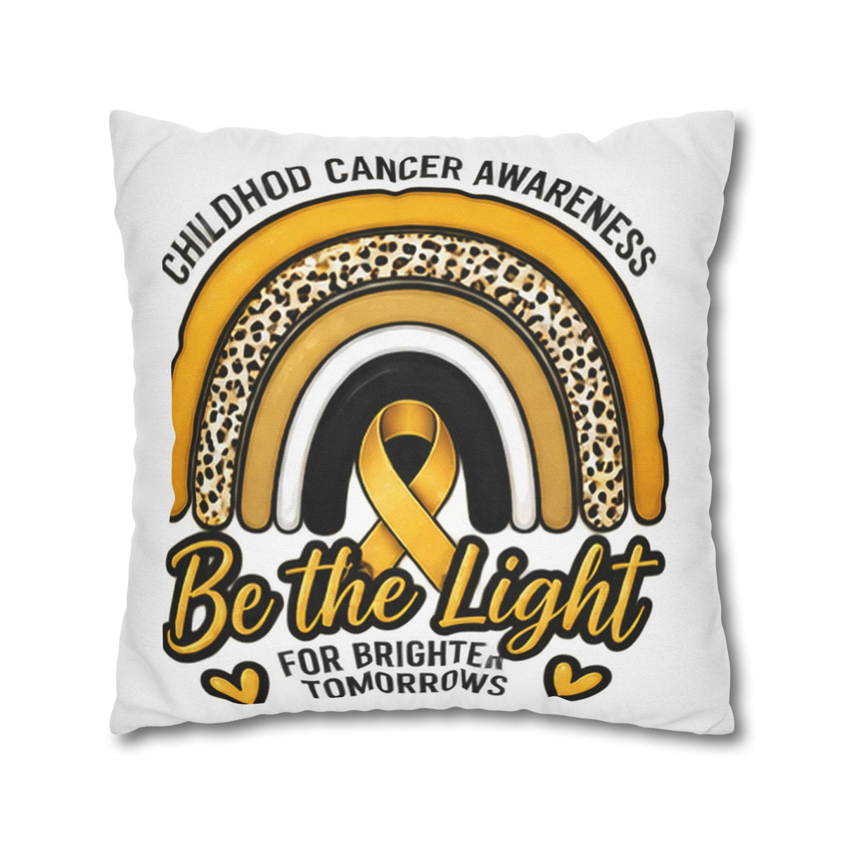 Childhood Cancer Awareness “Be the Light” Square Pillowcase