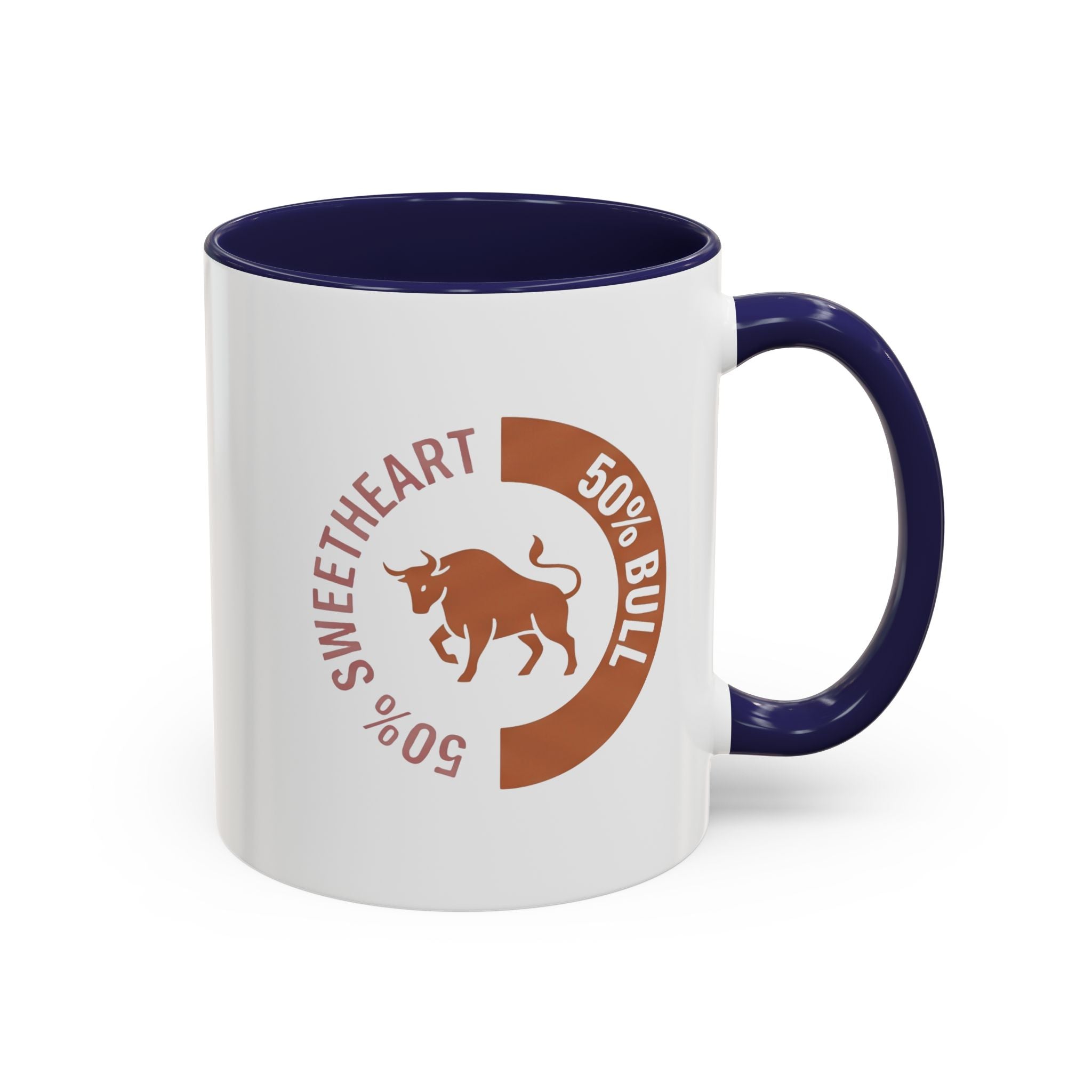 Coffee Mug – "50% Sweetheart 50% Bull" Accent Ceramic Mug