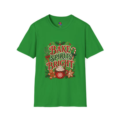 Bake Spirits Bright Holiday T-Shirt — Christmas Baking Graphic Tee