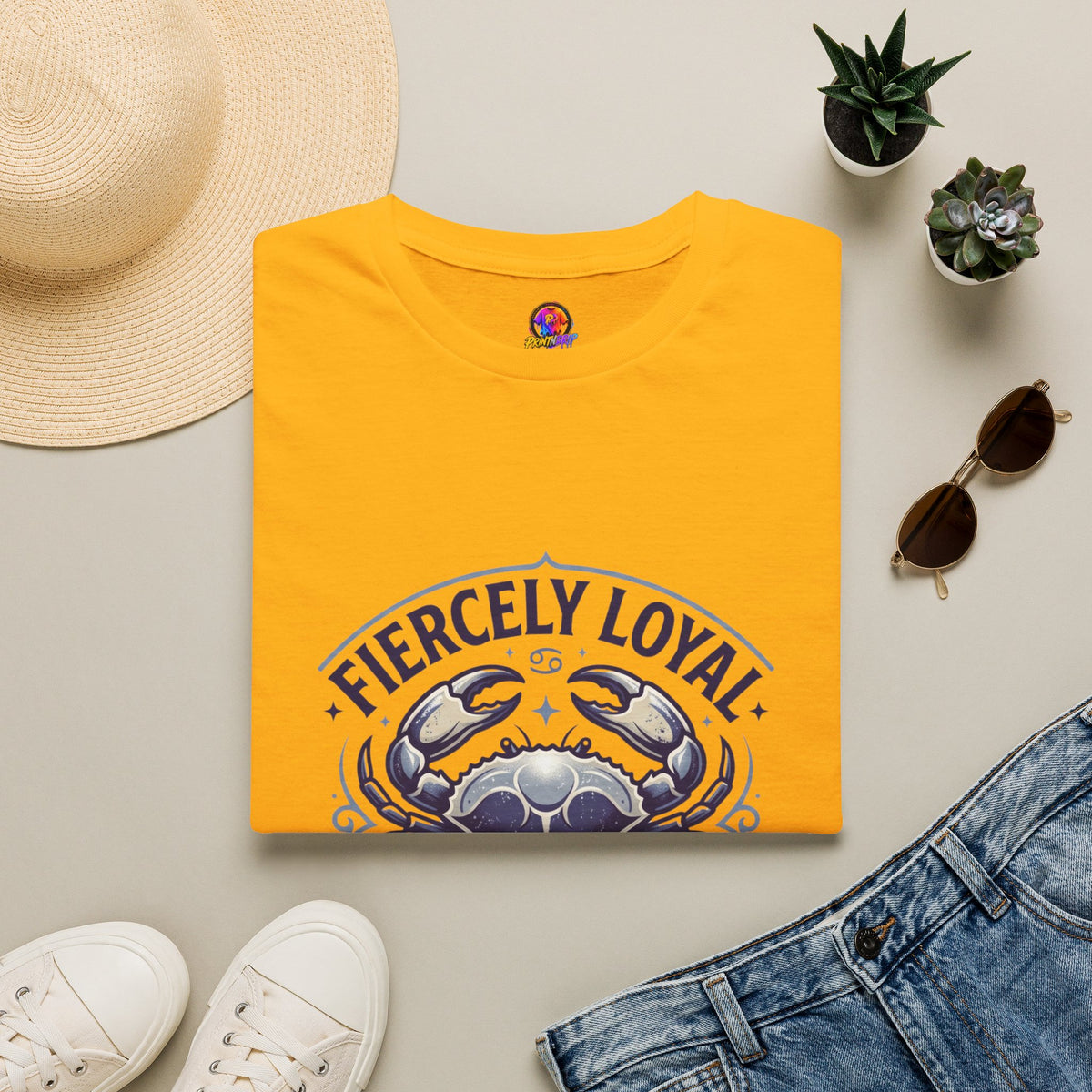 Cancer Zodiac T-Shirt — Fiercely Loyal Crab Design (100% Cancer, Deeply Rooted)