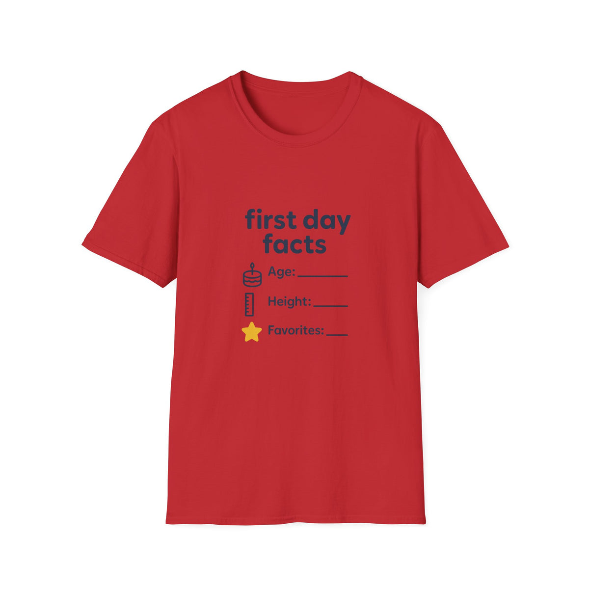 T-Shirt — "First Day Facts" Casual Graphic Tee for Students & Teachers - Trending Now - August 2026