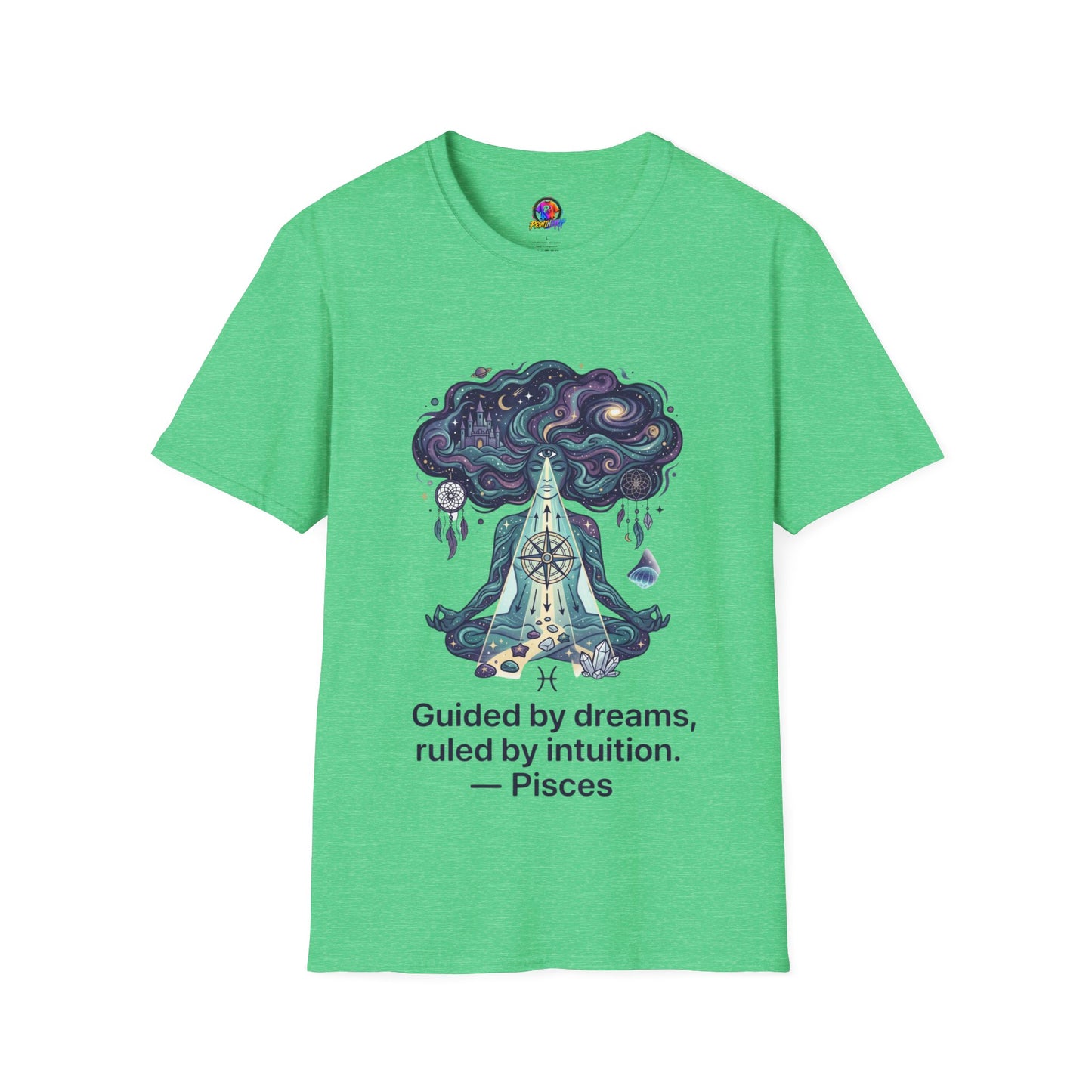 Dreamy Meditation T-Shirt — 'Guided by dreams, ruled by intuition' Spiritual Art Tee